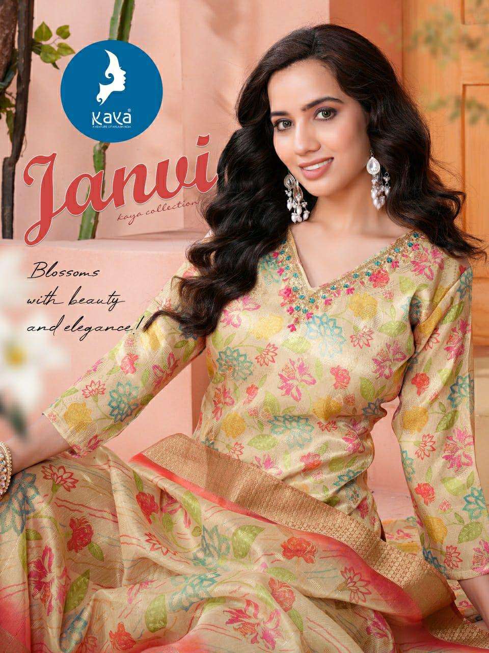 JANVI BY KAYA COSMOS JACQUARD PRINT WORK READYMADE DRESSES