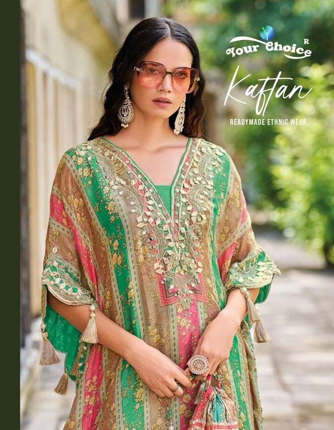 KAFTAN BY YOUR CHOICE HEAVY CHINON PRINT WORK READYMADE KAFTANS DRESSES