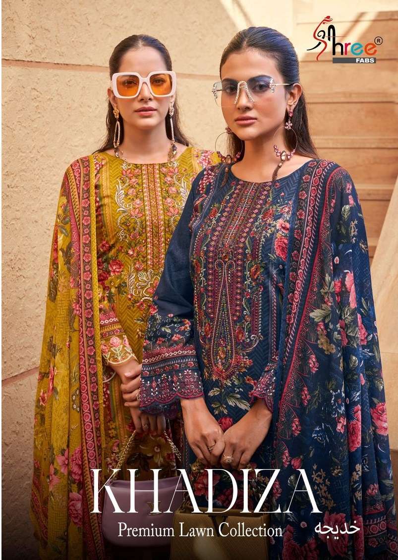 KHADIZA BY SHREE FABS 101 TO 108 SERIES COTTON PRINT WORK DRESSES