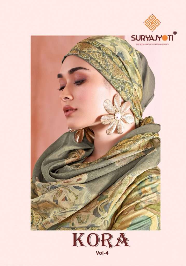 KORA VOL-4 BY SURYAJYOTI 4001 TO 4006 SERIES MODAL PRINT WORK DRESSES