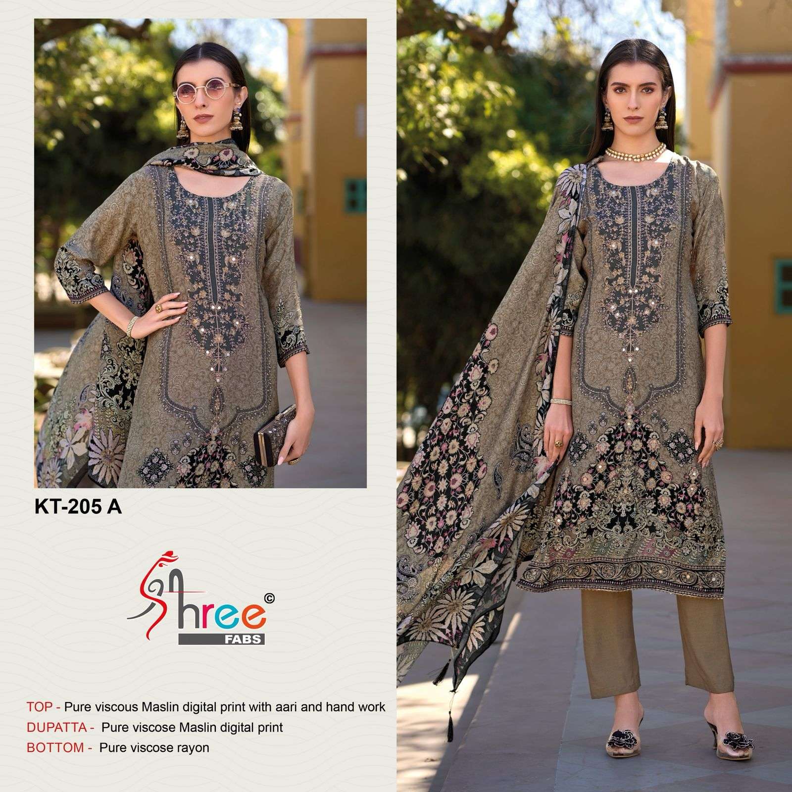 KT-205 OLOURS BY SHREE FABS VISCOSE MUSLIN WORK PAKISTANI DRESSES