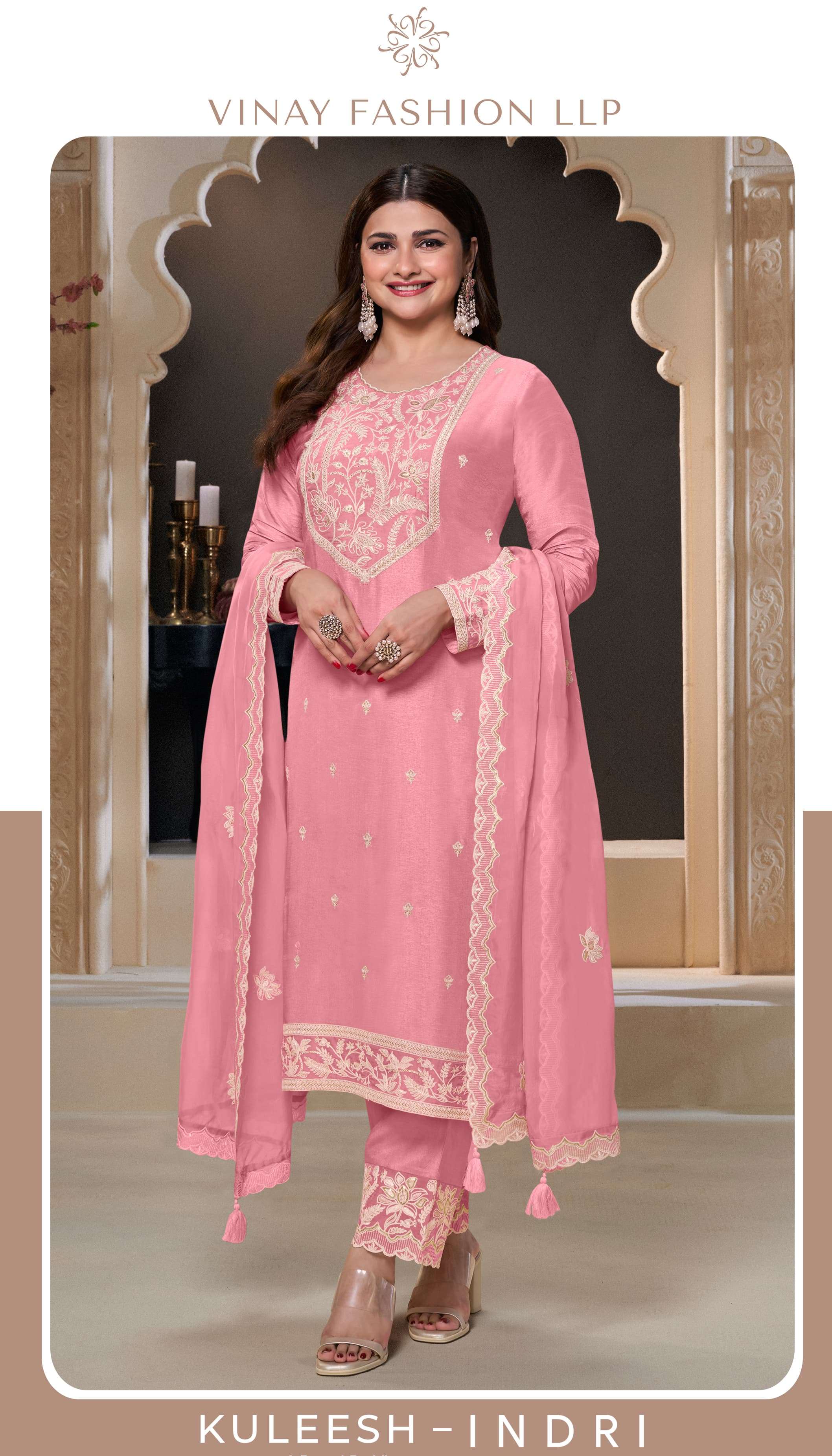 KULEESH INDRI BY VINAY FASHION 66751 TO 66756 SERIES SILK WORK DRESSES