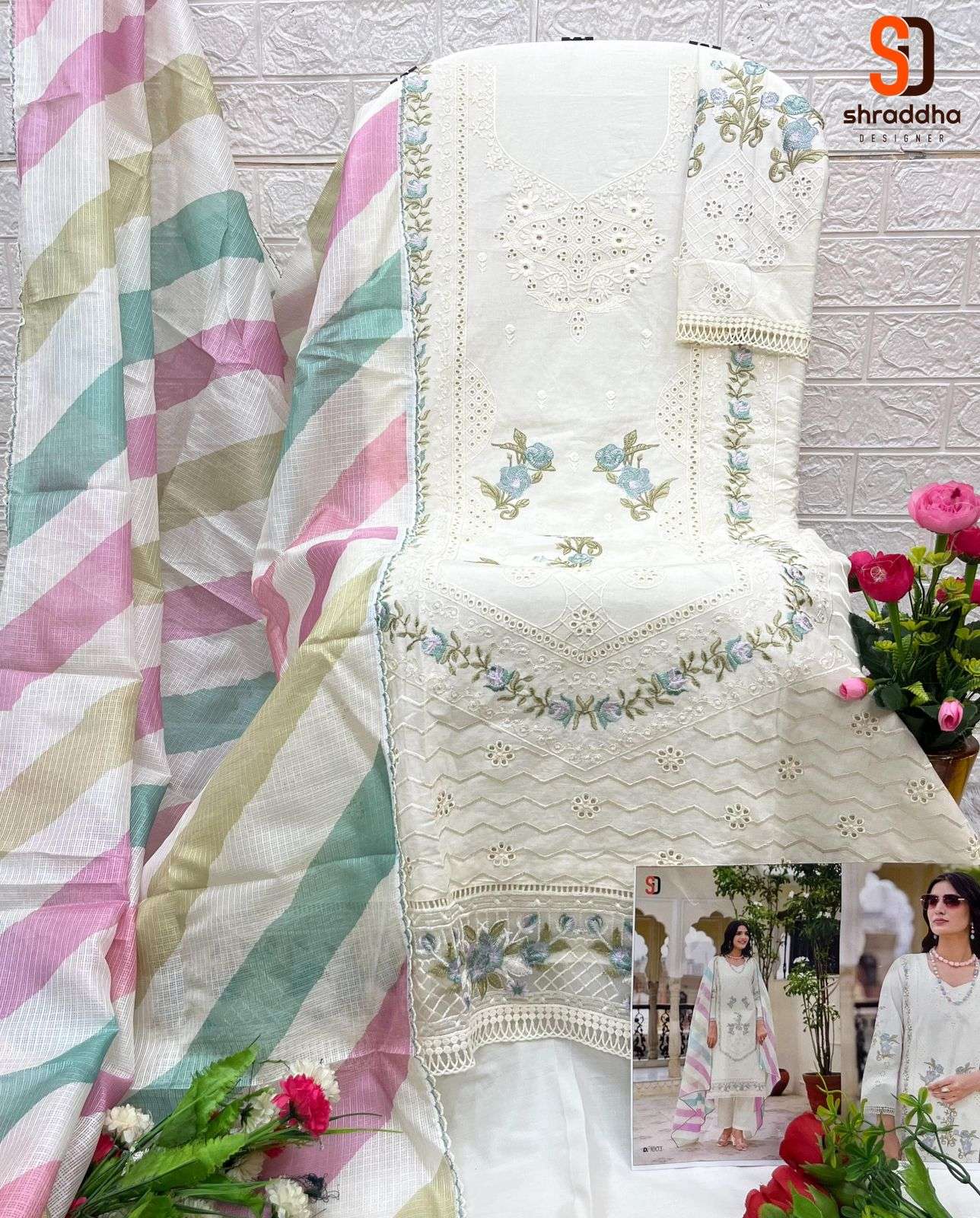 MARIYA-1003 HIT DESIGN BY SHRADDHA DESIGNER COTTON WORK PAKISTANI DRESS