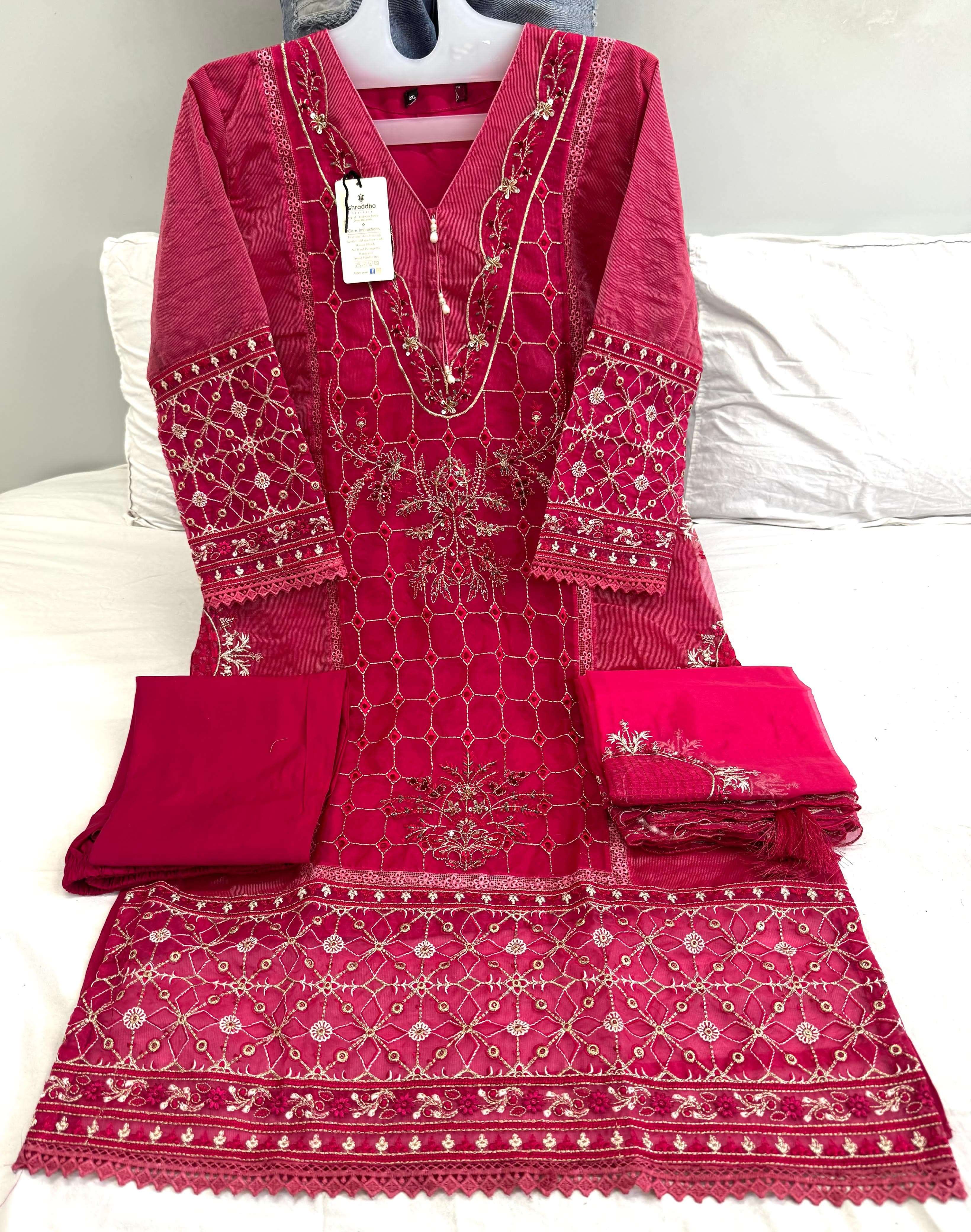 MR-1028 COLOURS BY MUSHK SIMAR ORGANZA WORK READYMADE DRESSES