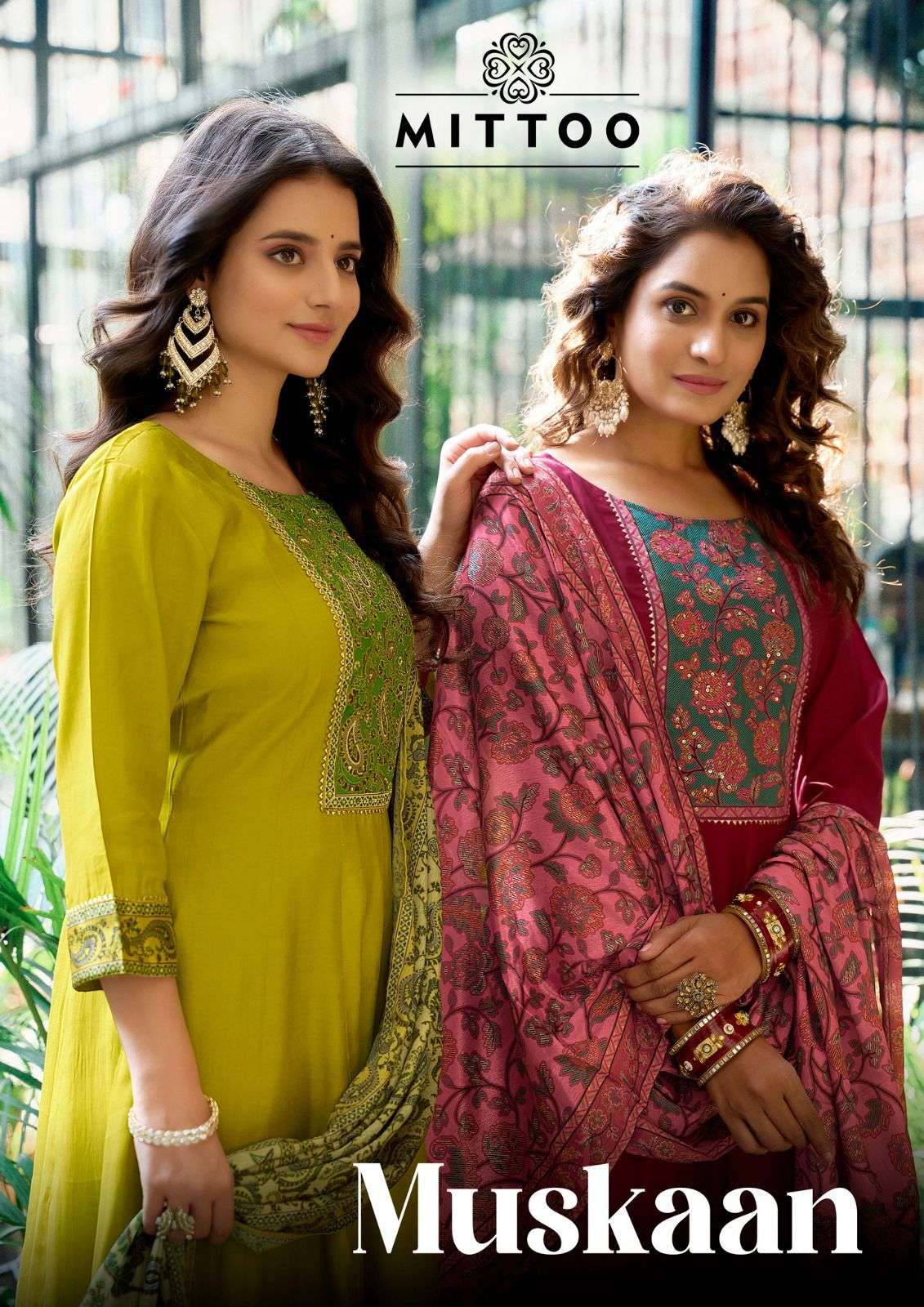 MUSKAAN BY MITTOO 1001 TO 1006 SERIES MODAL SILK WORK READYMADE DRESSES