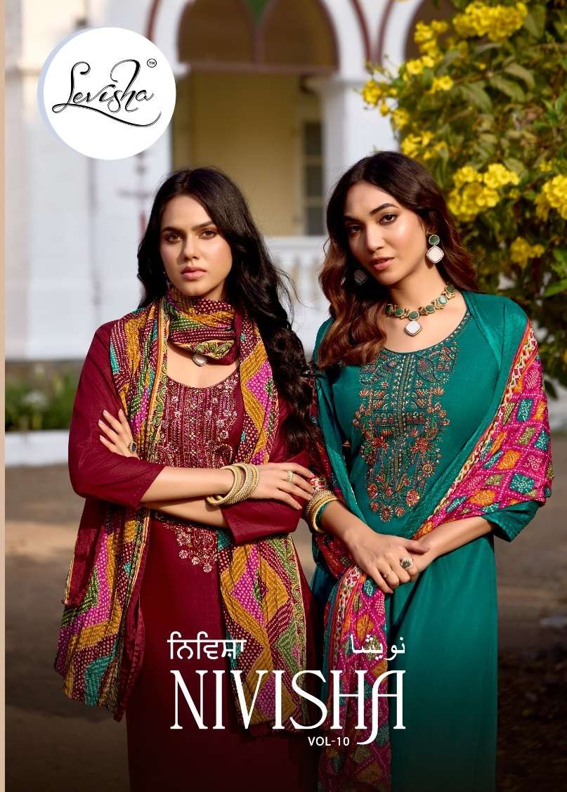 NIVISHA VOL-10 BY LEVISHA 10013 TO 10017 SERIES PURE RAYON SLUB WORK DRESSES