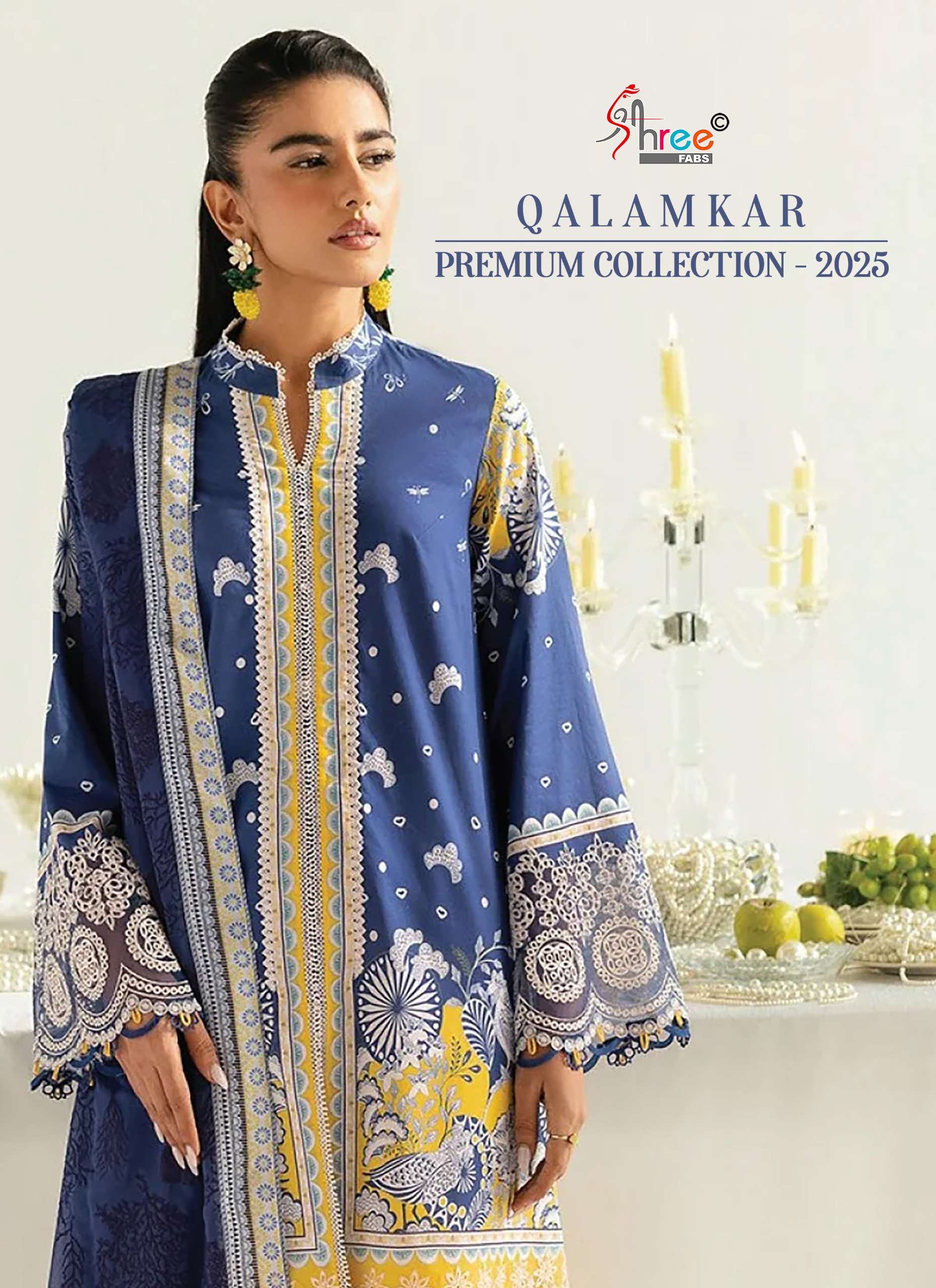 QALAMKAR PREMIUM COLLECTION-2025 BY SHREE FABS COTTON WORK PAKISTANI DRESSES
