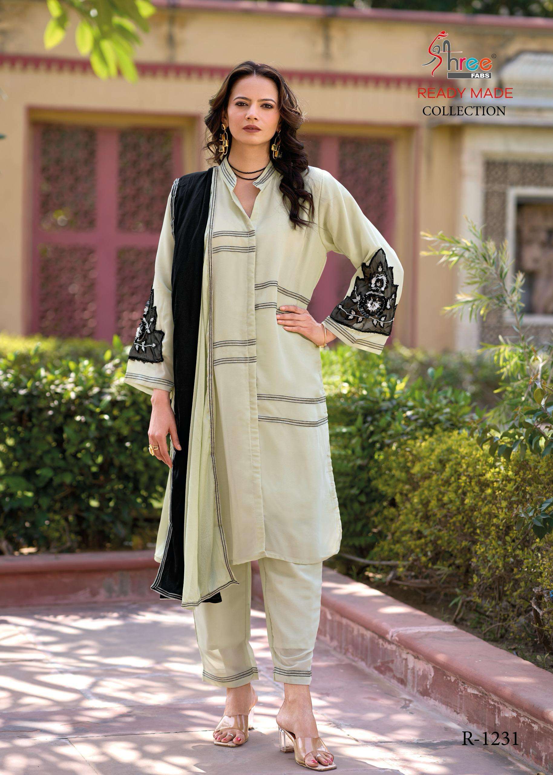 R-1231 COLOURS BY SHREE FABS 1231-A TO 1231-D SERIES CHIFFON WORK DRESSES