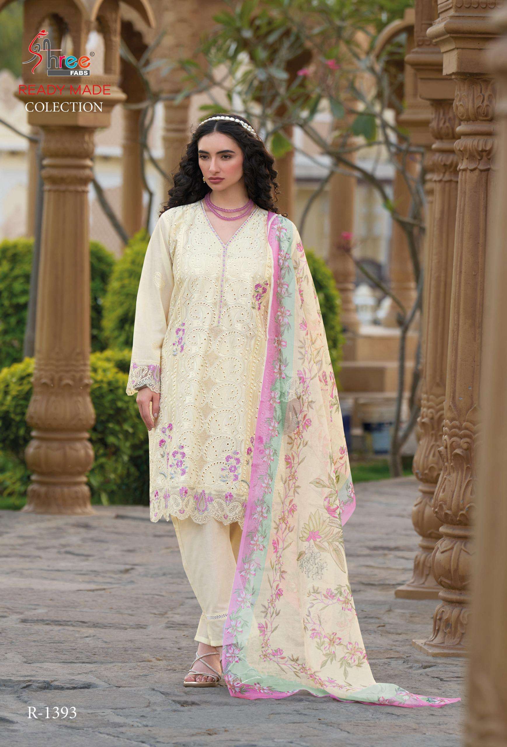 R-1393 COLOURS BY SHREE FABS 1393-A TO 1393-D SERIES COTTON READYMADE DRESSES