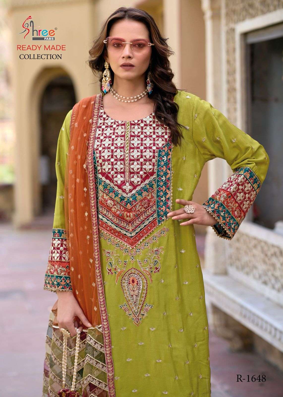 R-1648 COLOURS BY SHREE FABS 1648-A TO 1648-D SERIES CHINON READYMADE DRESSES