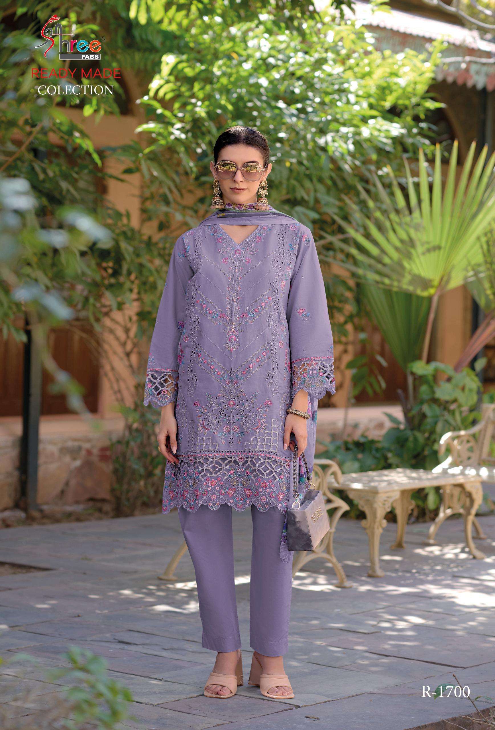 R-1700 COLOURS BY SHREE FABS 1700-A TO 1700-D SERIES COTTON WORK READYMADE DRESSES