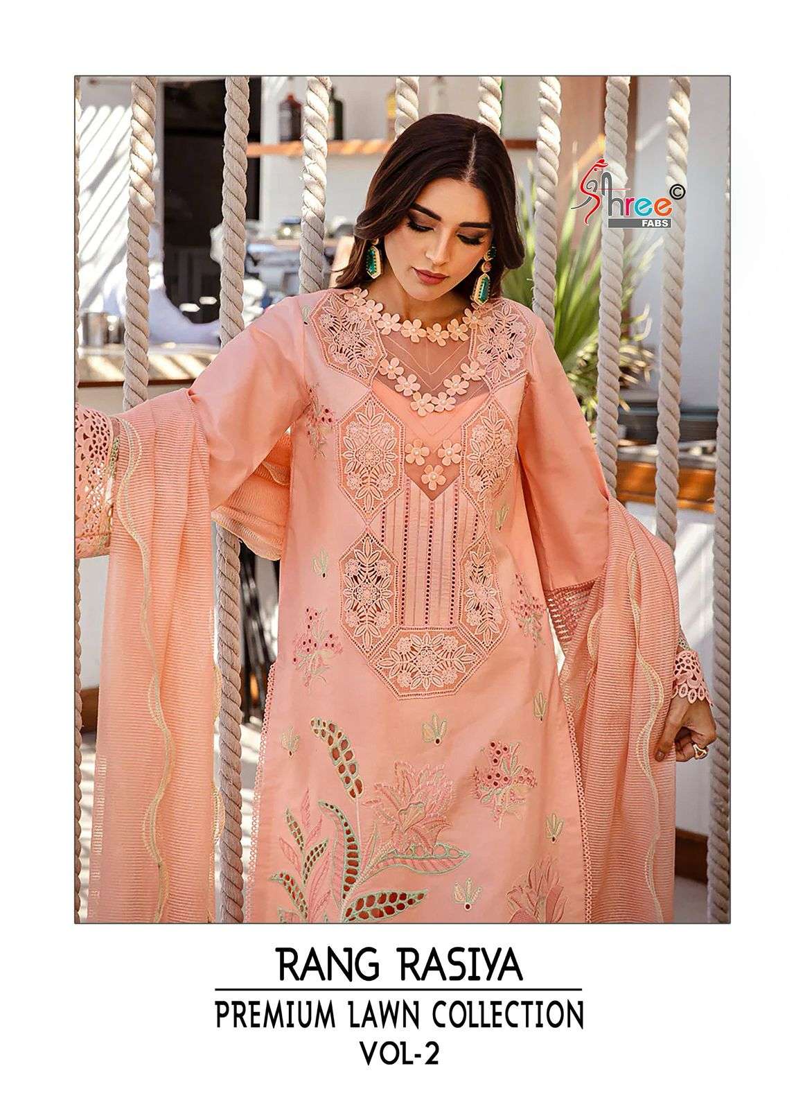 RANG RASIYA PREMIUM LAWN COLLECTION VOL-2 BY SHREE FABS COTTON WORK PAKISTANI DRESSES