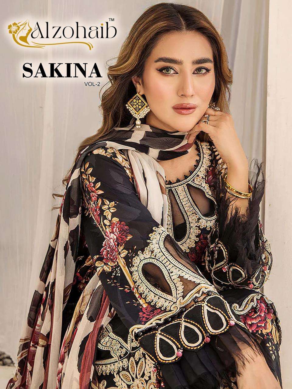 SAKINA VOL-2 BY ALZOHAIB 1182 TO 1192 SERIES COTTON PRINT WORK DRESSES