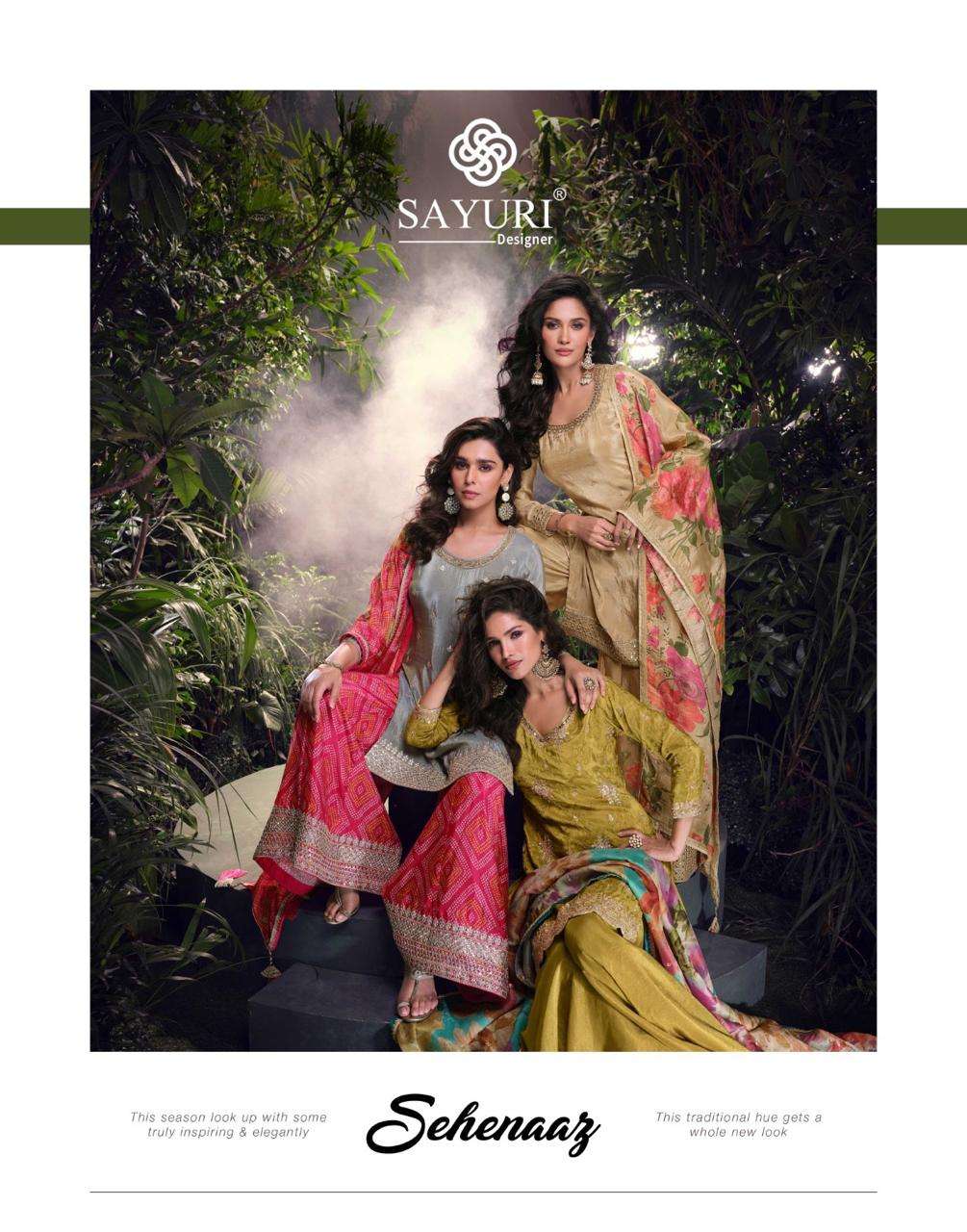 SEHENAAZ BY SAYURI 5709 TO 5711 SERIES SIMAR SILK WORK READYMADE DRESSES