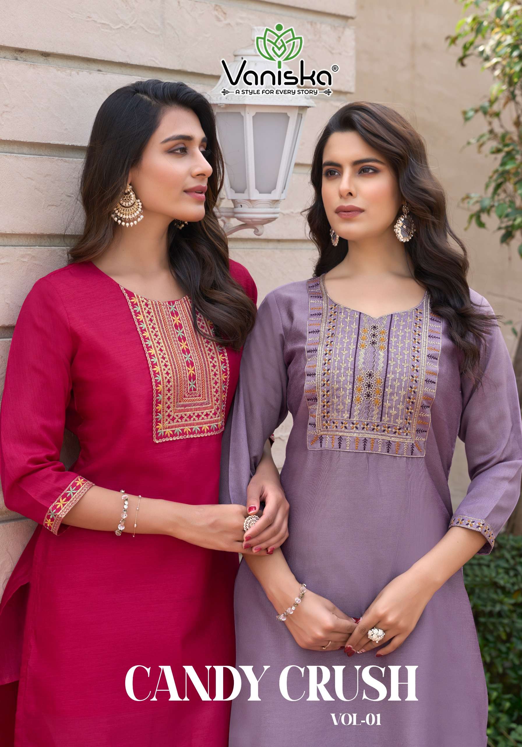 VANISKA CANDY CRUSH BY AQSAWHOLESALE VICHITRA WORK KURTIS