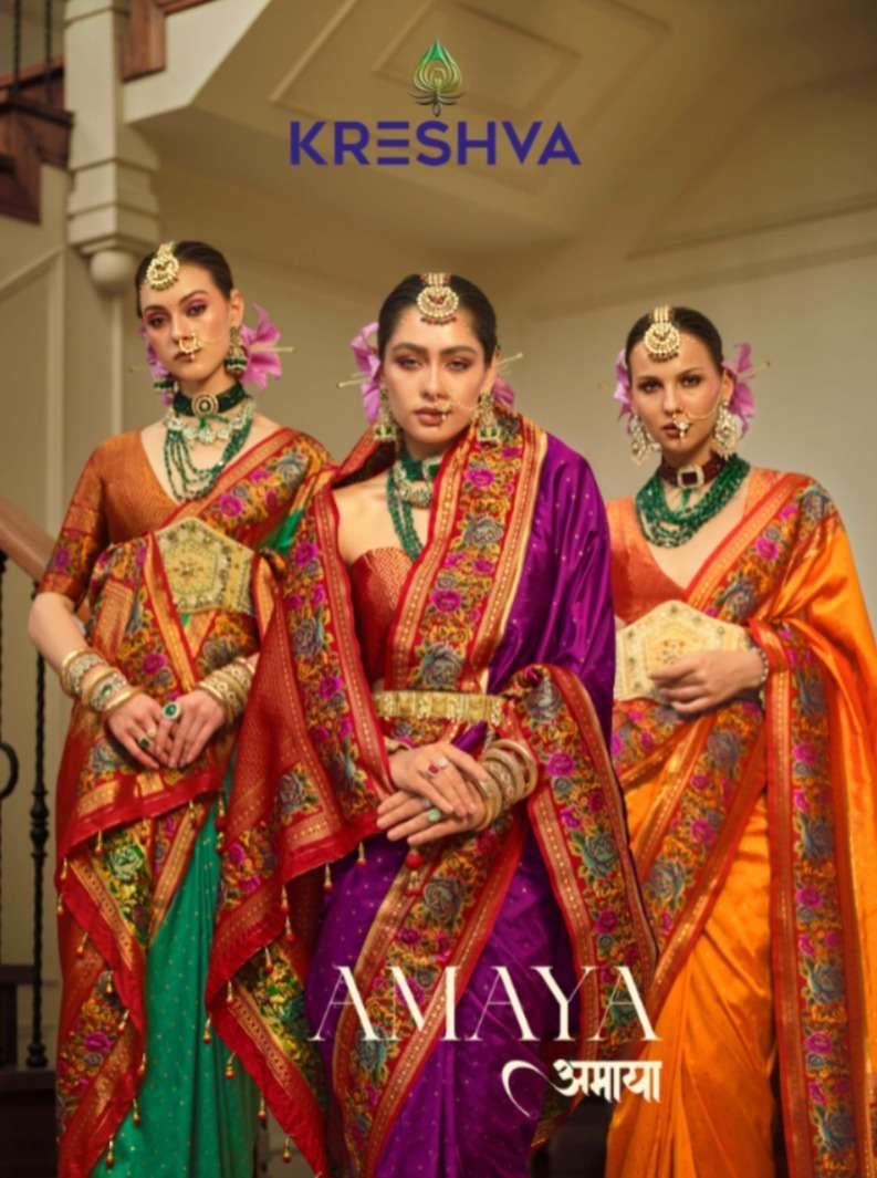 AMAYA BY KRESHVA 445 TO 453 SERIES BANARASI SILK JACQURD WORK SAREES