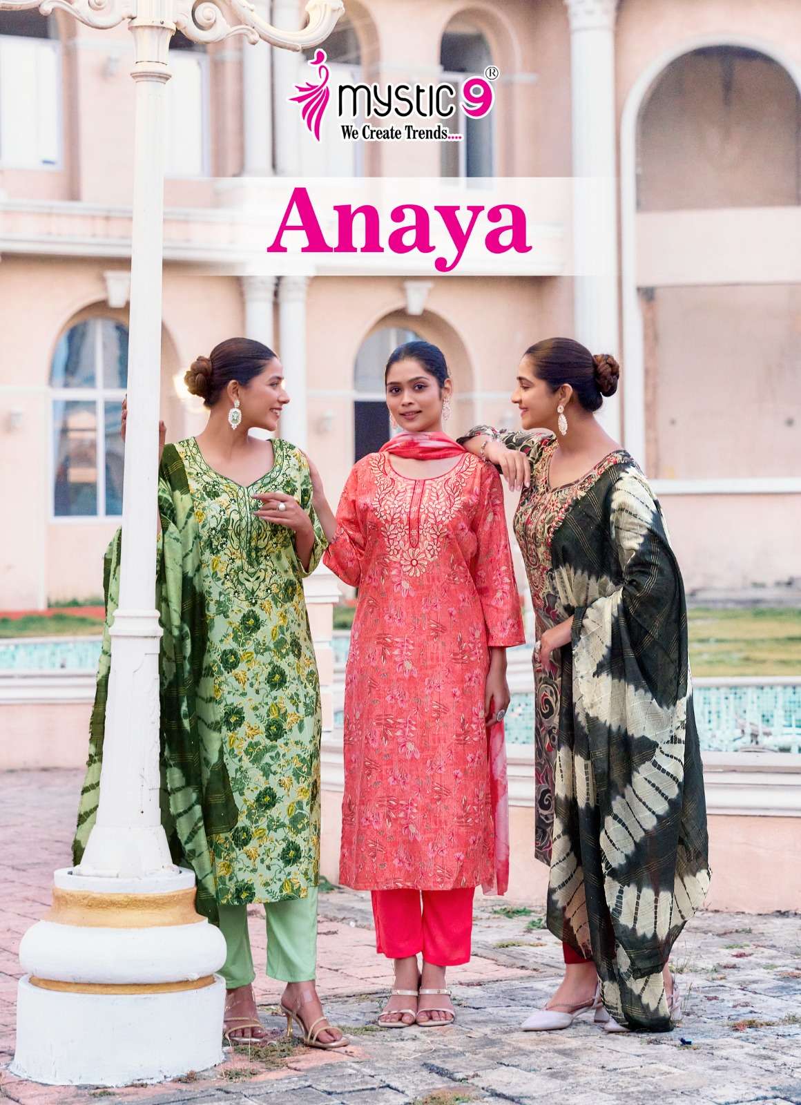 ANAYA VOL-2 BY MYSTIC9 2001 TO 2008 SERIES RAYON PRINT WORK READYMADE DRESSES