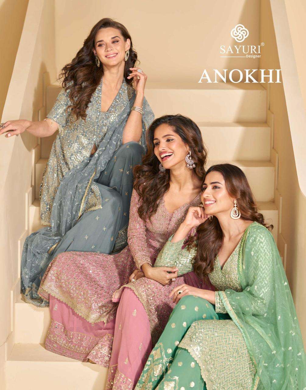 ANOKHI BY SAYURI 10013 TO 10015 SERIES GEORGETTE WORK READYMADE DRESSES