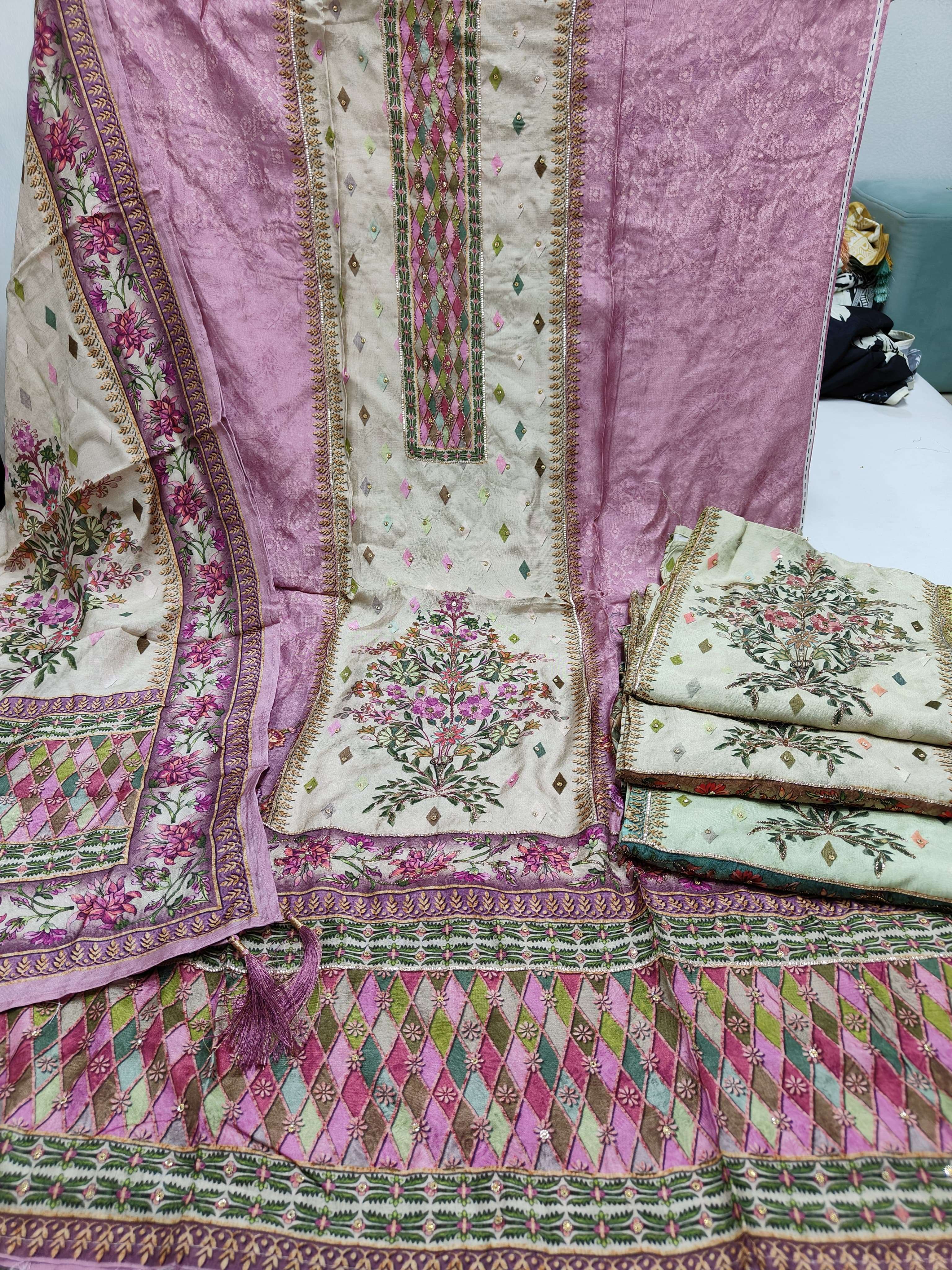 AZARA MUSLIN BY RADHIKA FASHION VISCOSE MUSLIN PRINT HANDWORK DRESSES