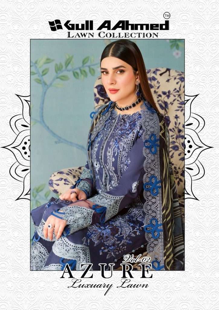 AZURE VOL-2 BY GULL AAHMAD 2001 TO 2006 SERIES LAWN COTTON PRINT DRESSES