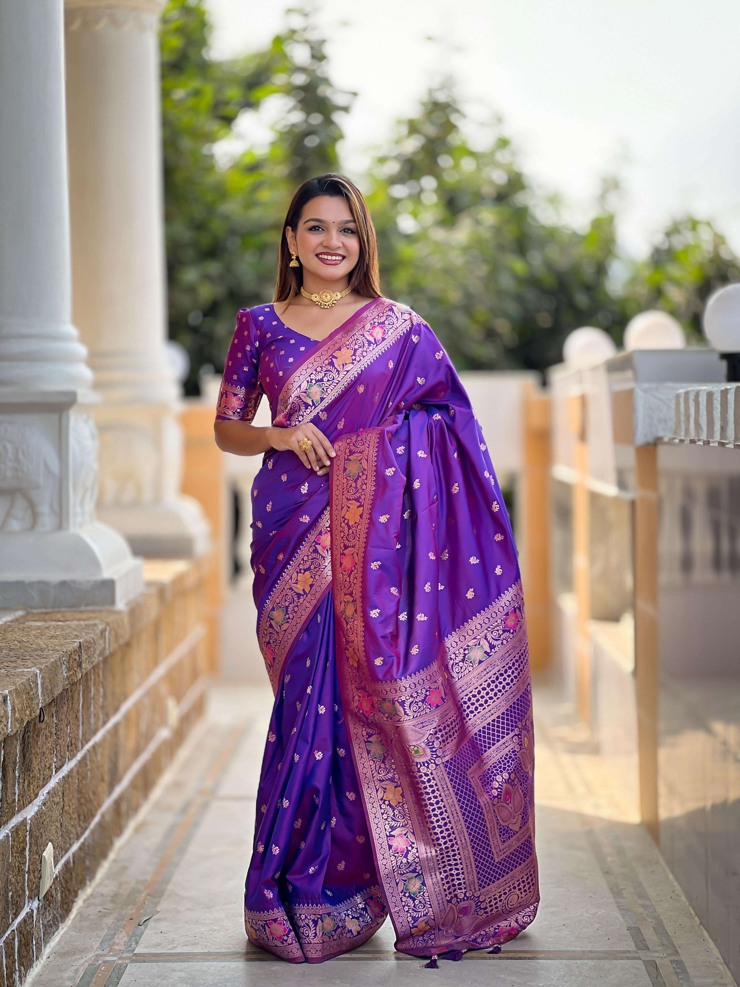 BANARASI VOL-5 BY AQSAWHOLESALE SOFT MEENAKARI SILK SAREES