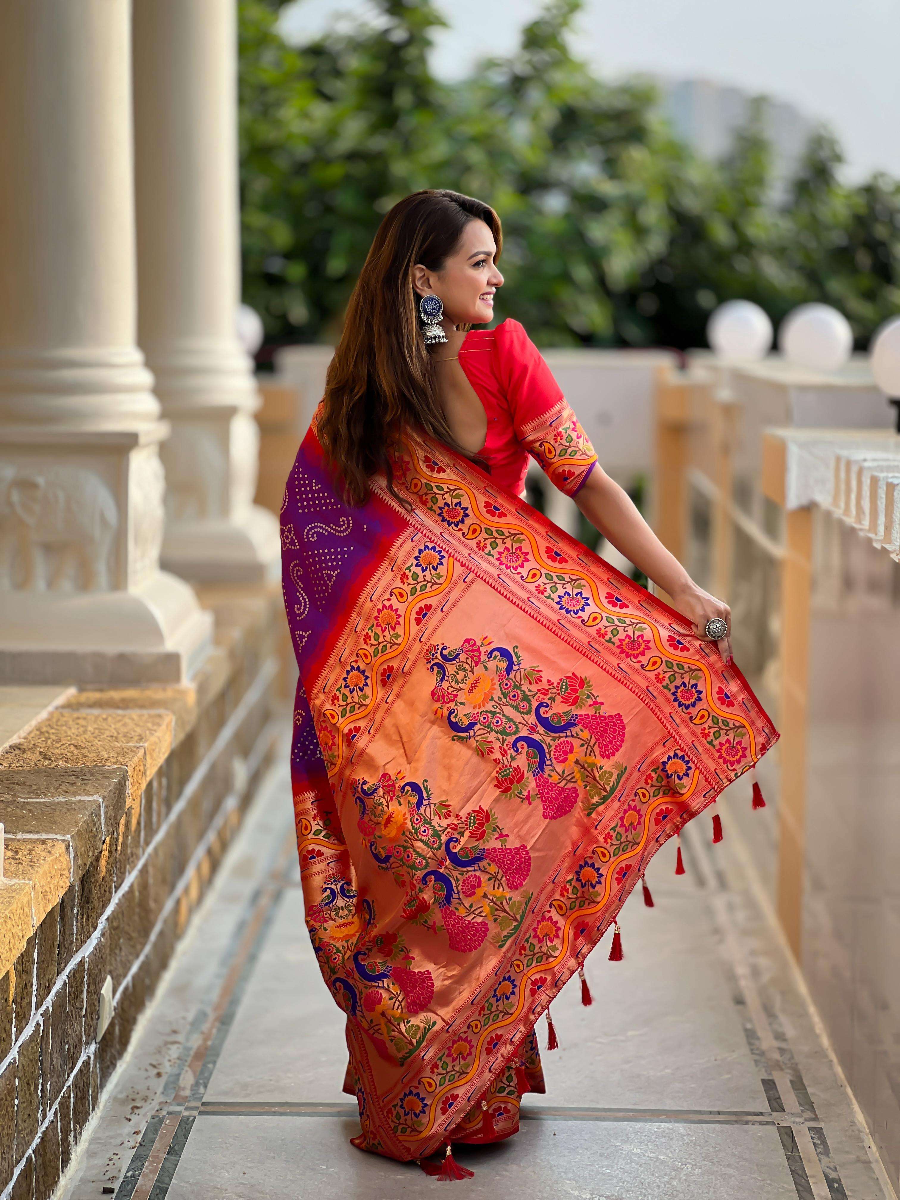 BANDHANI PAITHANI BY AQSAWHOLESALE SOFT PAITHANI SILK SAREES