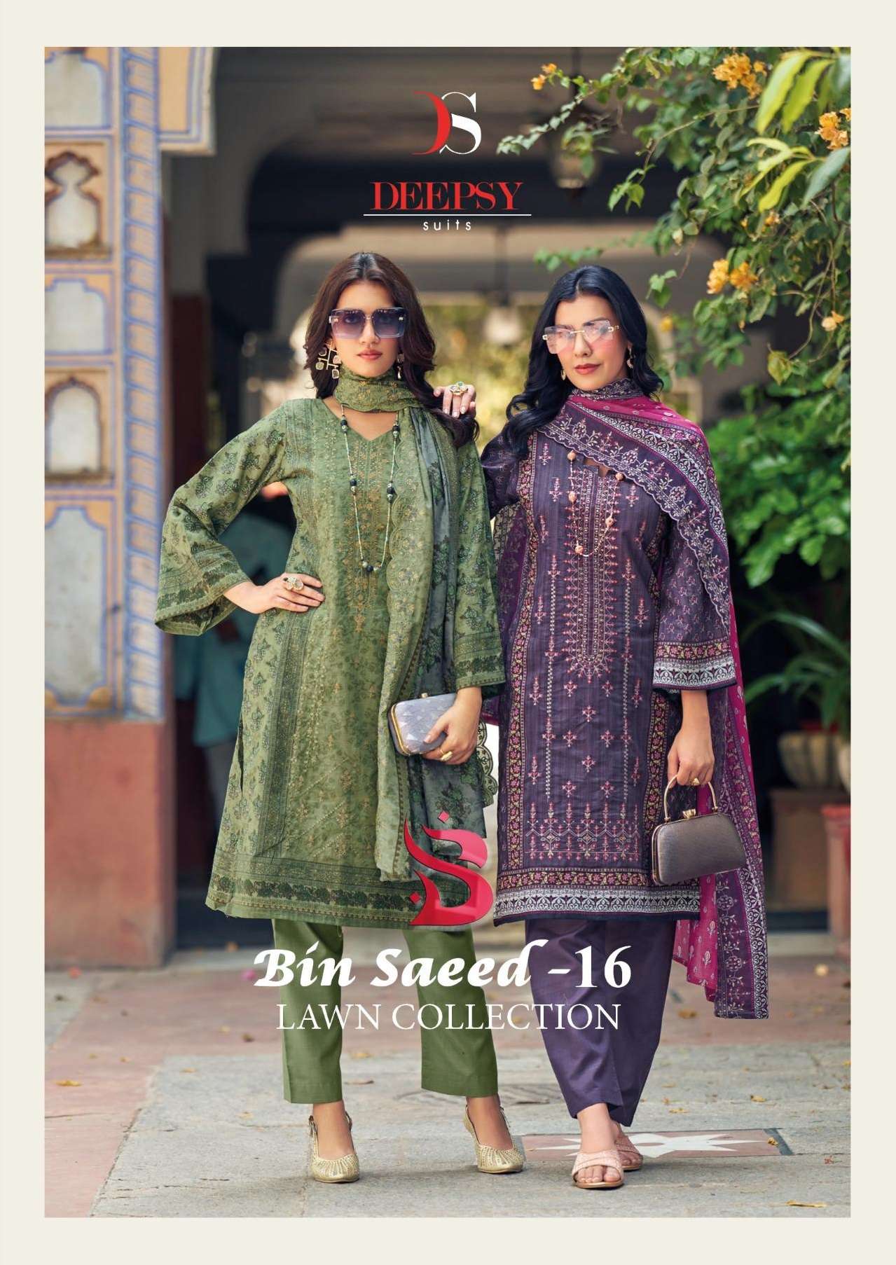 BIN SAEED VOL-16 BY DEEPSY SUITS 16001 TO 16008 SERIES COTTON EMBROIDERED DRESSES