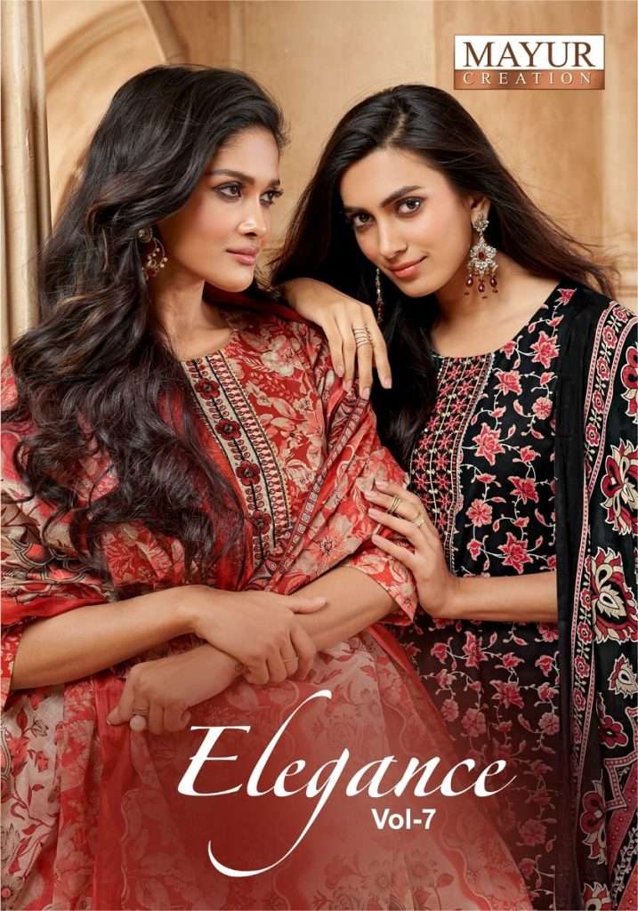 ELEGANCE VOL-7 BY MAYUR CREATION 7001 TO 7010 SERIES COTTON PRINT DRESSES