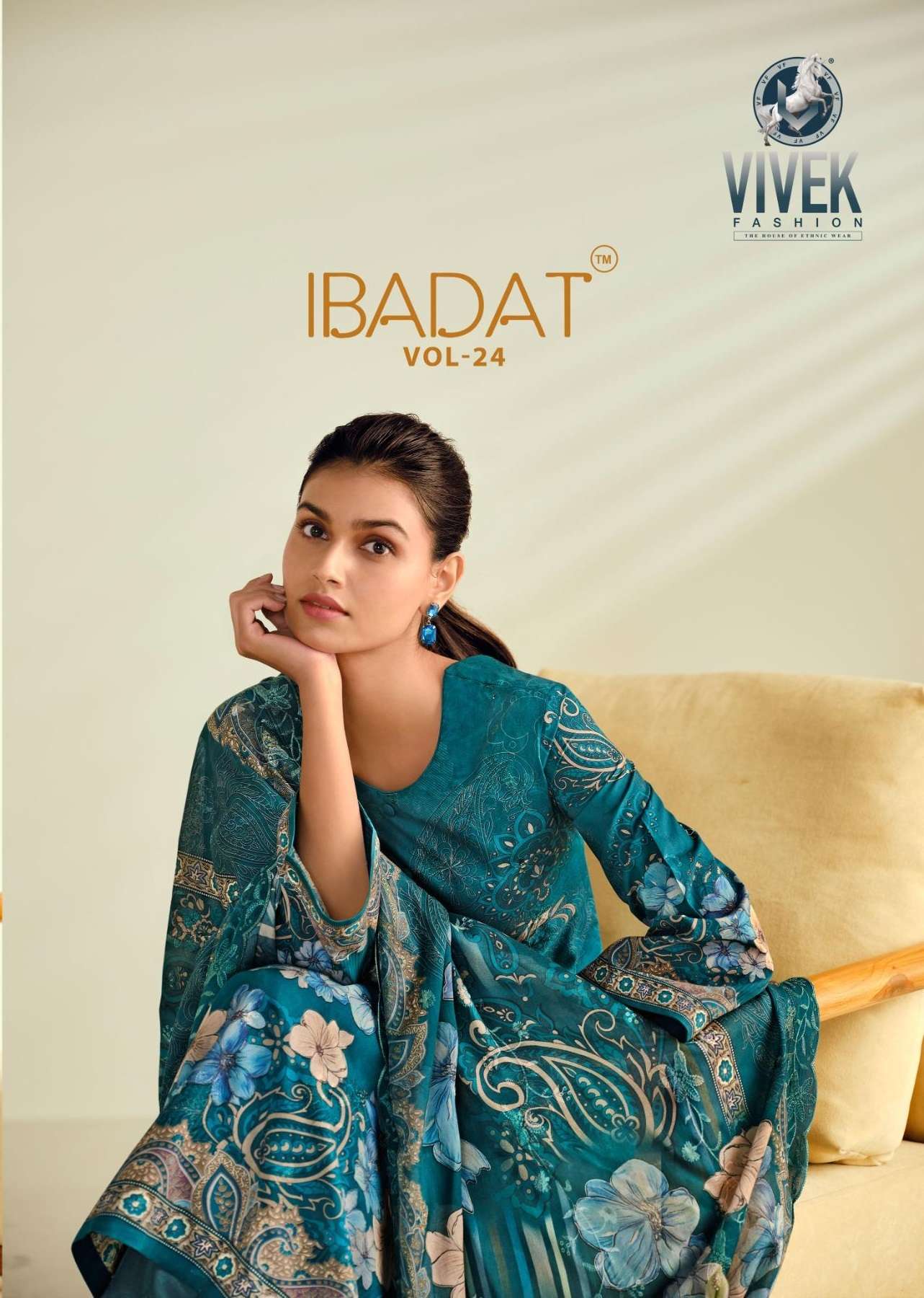 IBADAT VOL-4 BY VIVEK FASHION 21601 TO 21606 SERIES COTTON PRINT WORK DRESSES