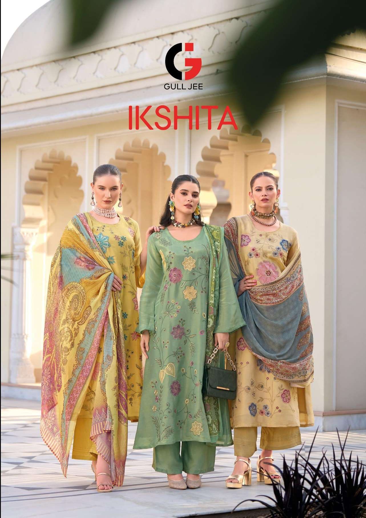 IKSHITA BY GULL JEE VISCOSE SIMMER SILK EMBROIDERED WORK DRESSES
