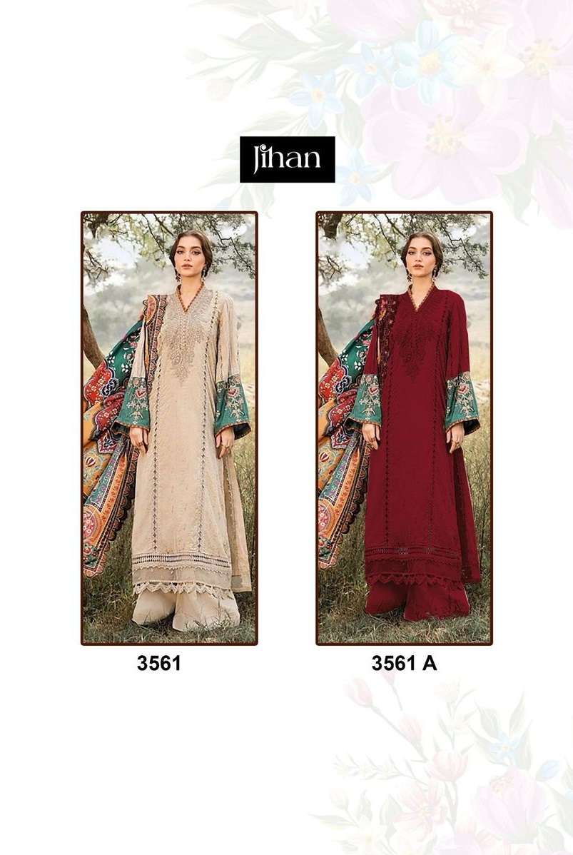 JIHAN 3561 HITS BY JIHAN RAYON COTTON WORK PAKISTANI DRESSES