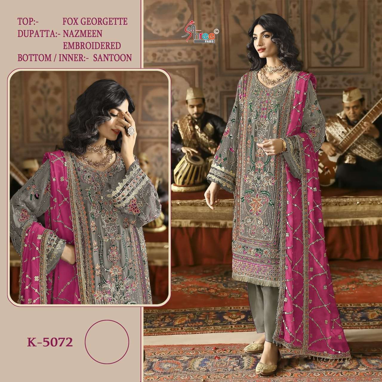 K-5072 COLOURS BY SHREE FABS GEORGETTE SILK EMBROIDERED PAKISTANI DRESSES