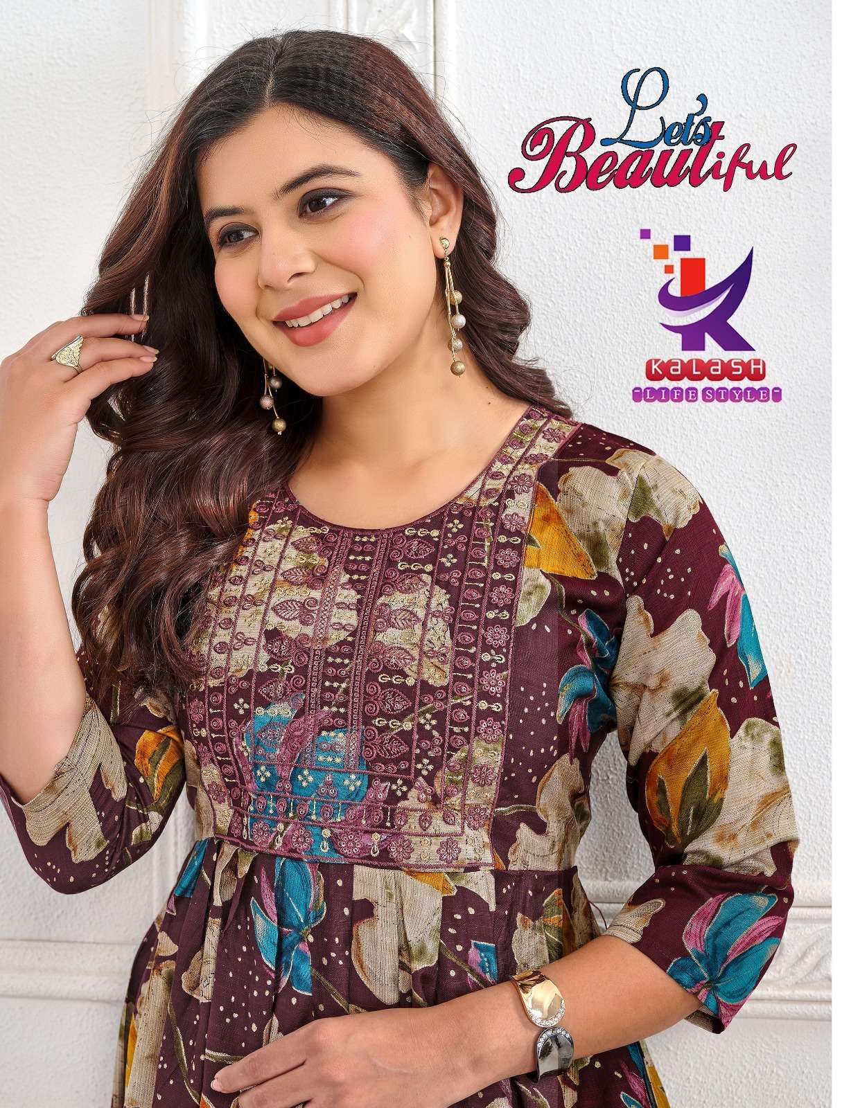 KALASH BEAUTIFUL BY AQSAWHOLESALE RAYON PRINT WORK KURTIS