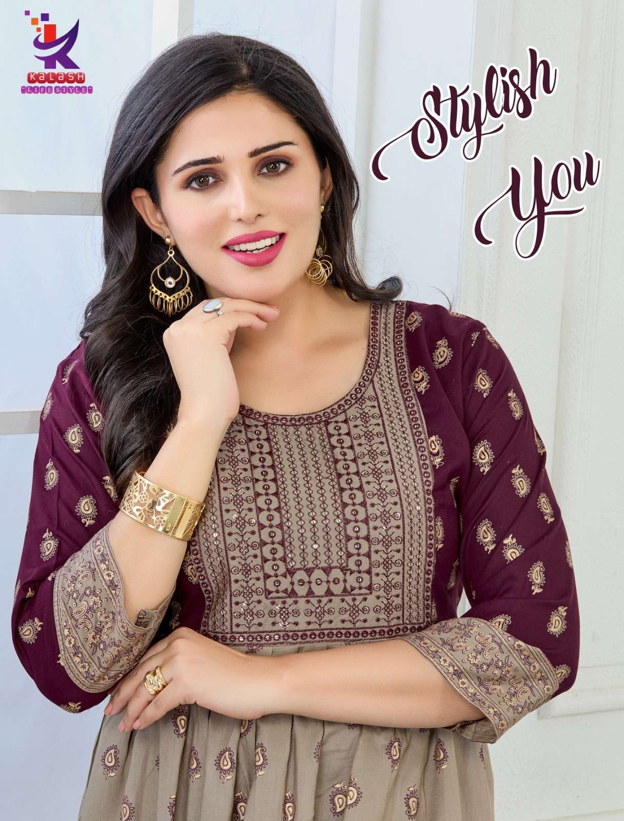 KALASH STYLISH YOU BY AQSAWHOLESALE RAYON PRINT WORK KURTIS