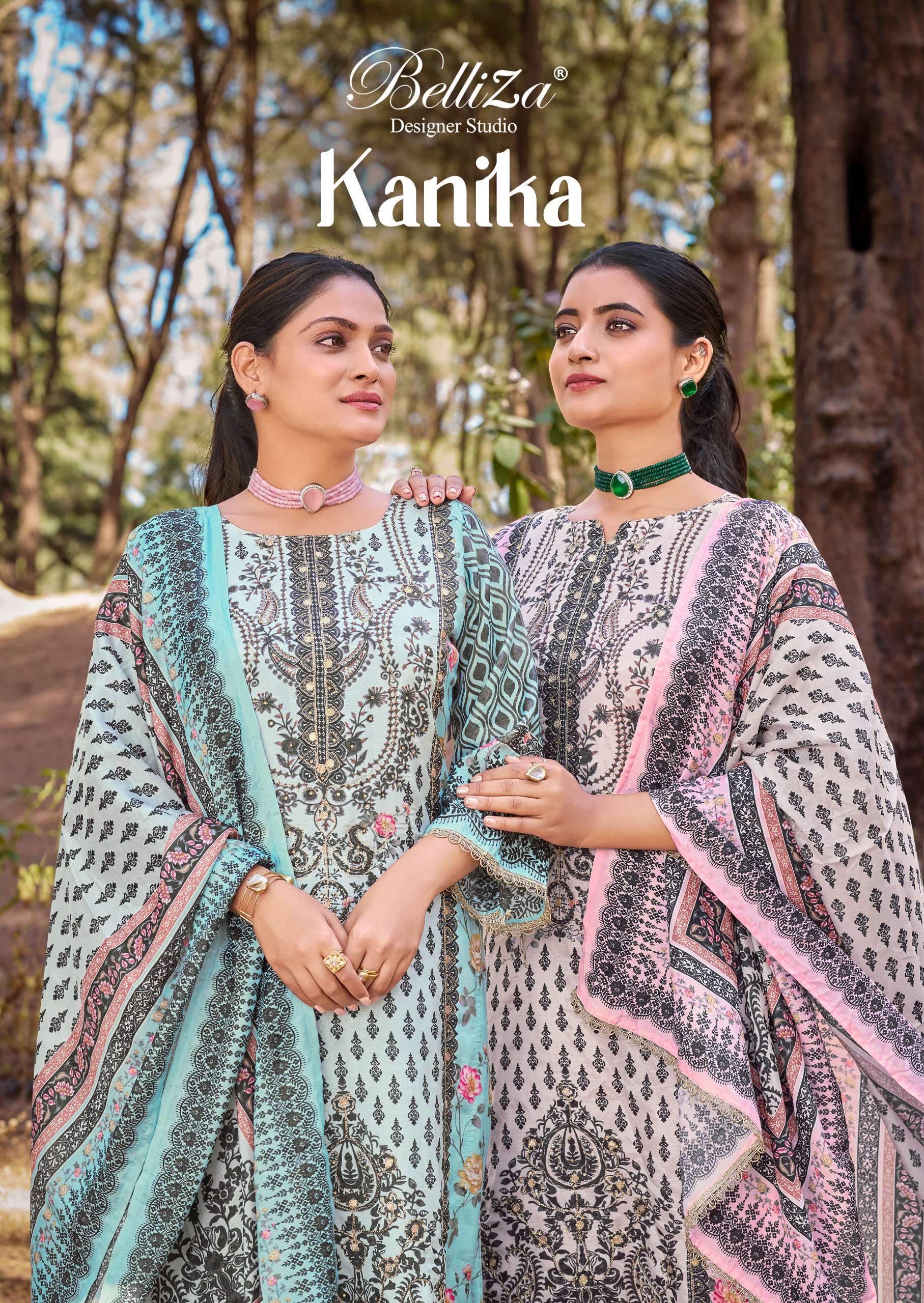 KANIKA 818-001 TO 818-003 SERIES BY ZULFAT VISCOSE MUSLIN HANDWORK DRESSES