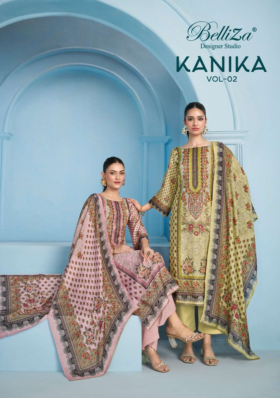 KANIKA VOL-2 BY BELLIZA 832-001 TO 832-003 SERIES VISCOSE WORK DRESSES