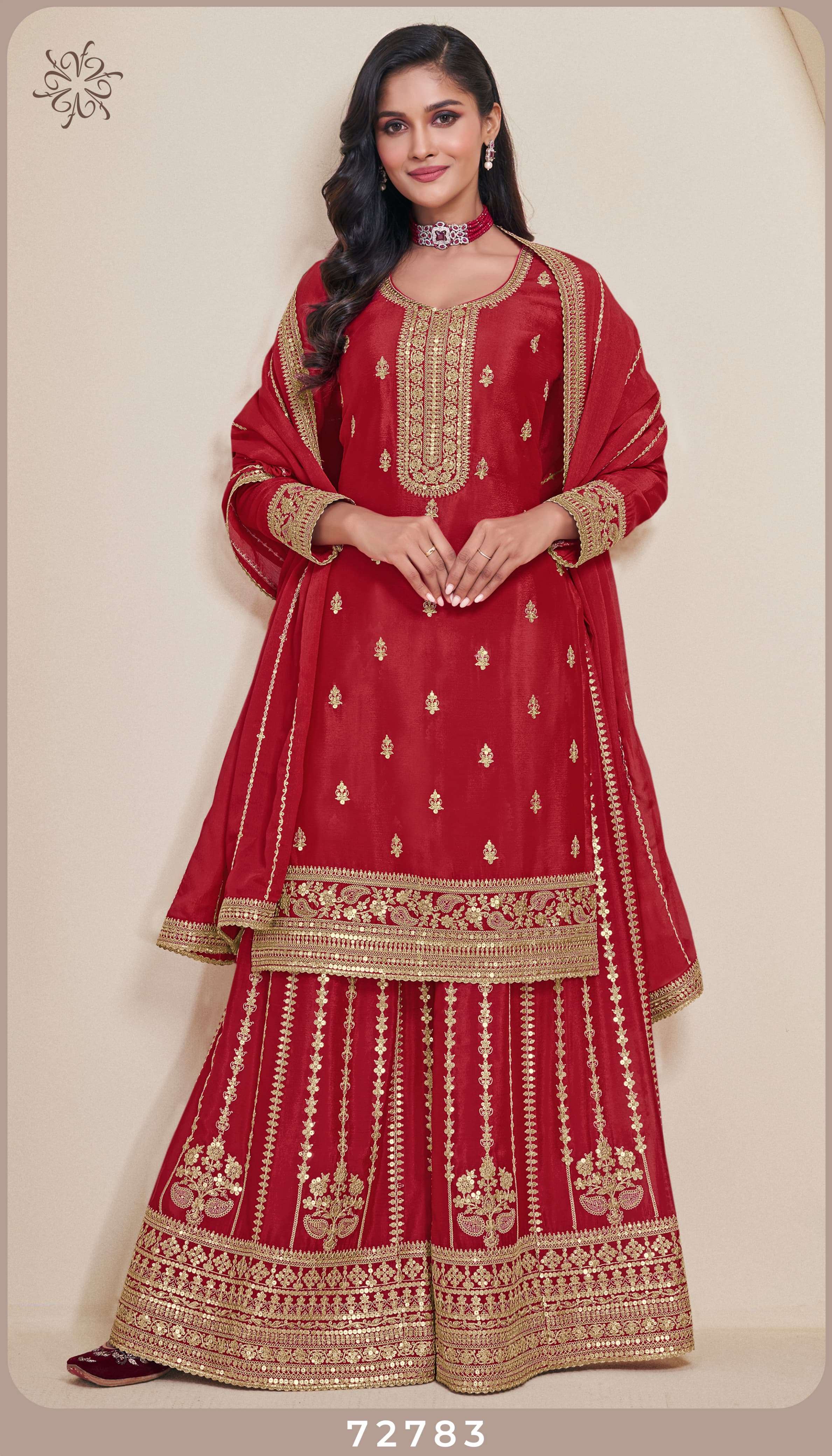 KULEESH SANGEET BY VINAY FASHION 72781 TO 72784 SERIES CHINON WORK DRESSES