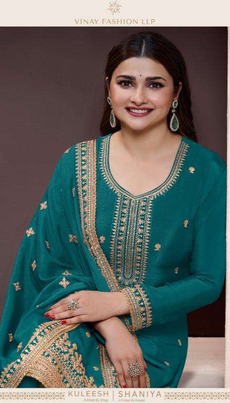 KULEESH SHANIA BY VINAY FASHION 72151 TO 72154 SERIES CHINON WORK DRESSES