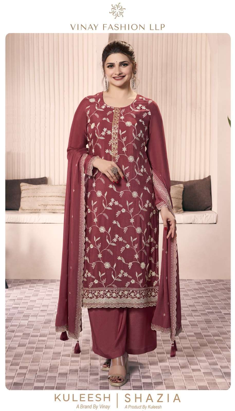 KULEESH SHAZIA BY VINAY FASHION 72241 TO 72244 SERIES CHINON WORK DRESSES