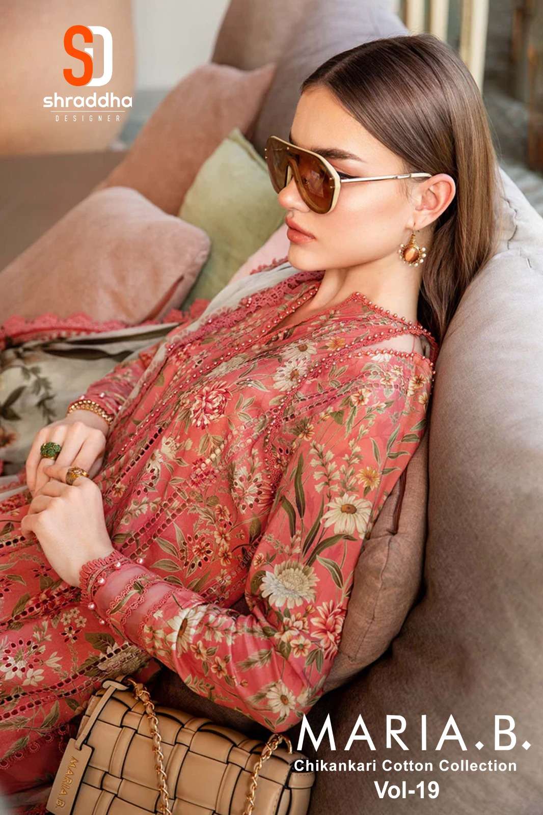 MARIA.B. CHIKANKARI COTTON COLLECTION VOL-19 BY SHRADDHA DESIGNER COTTON WORK DRESSES