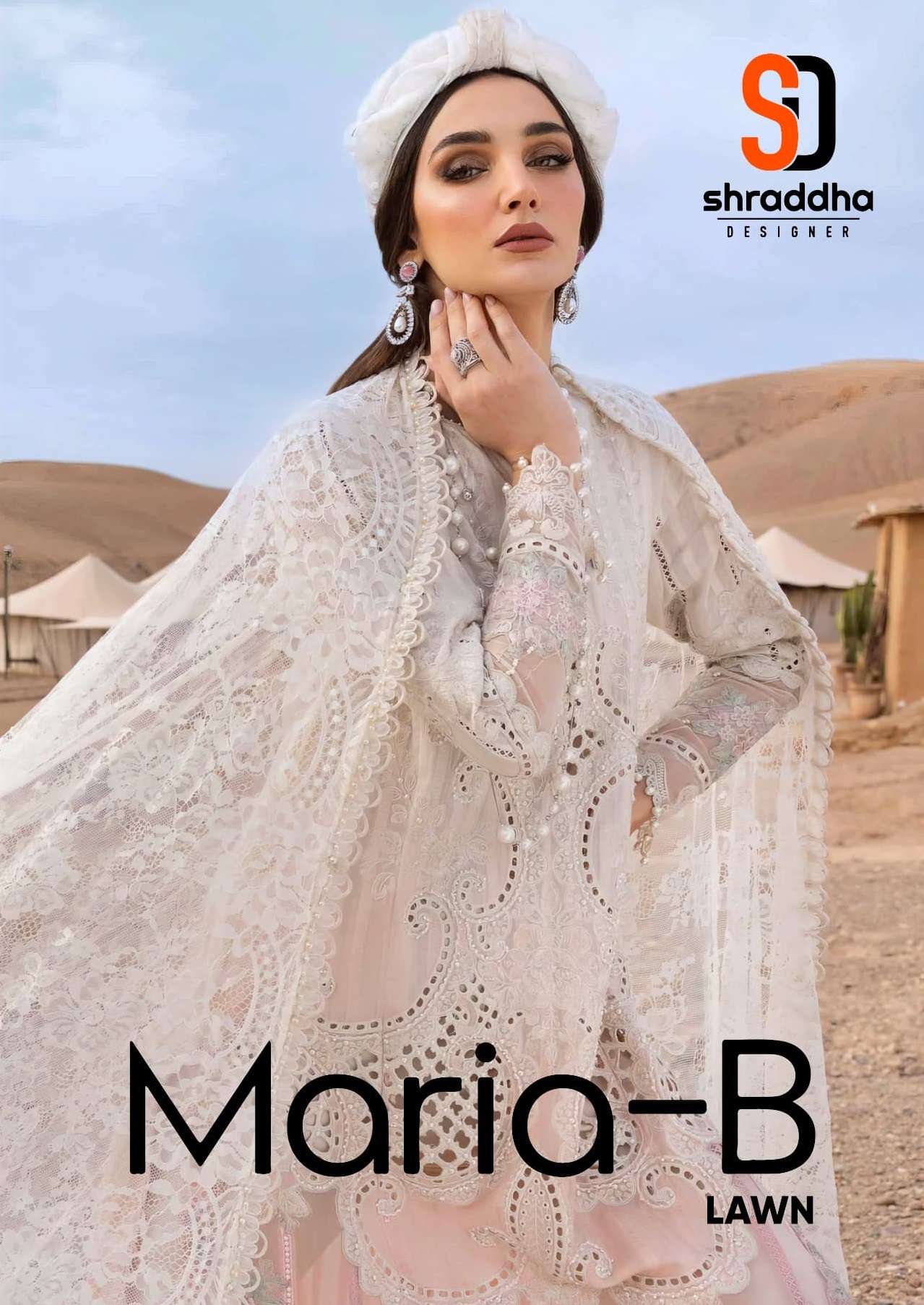 MARIA-B LAWN BY SHRADDHA DESIGNER COTTON EMBROIDERED BORING WORK DRESSES