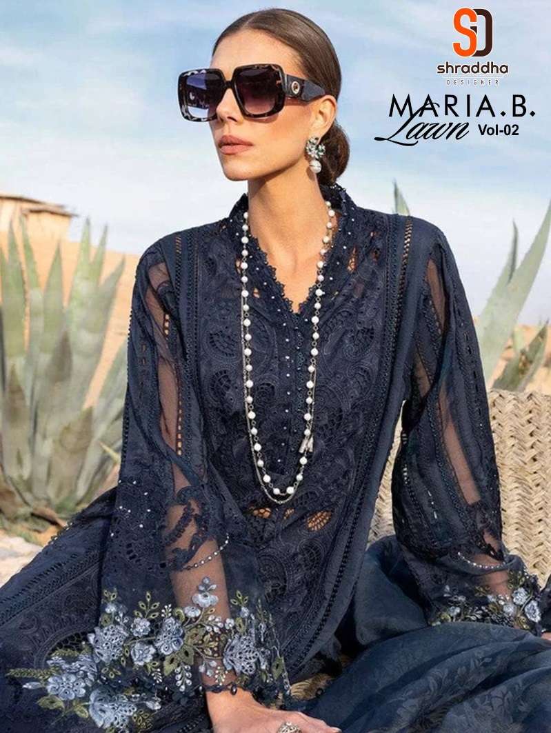 MARIA.B. LAWN VOL-2 BY SHRADDHA DESIGNER COTTON EMBROIDERED DRESSES