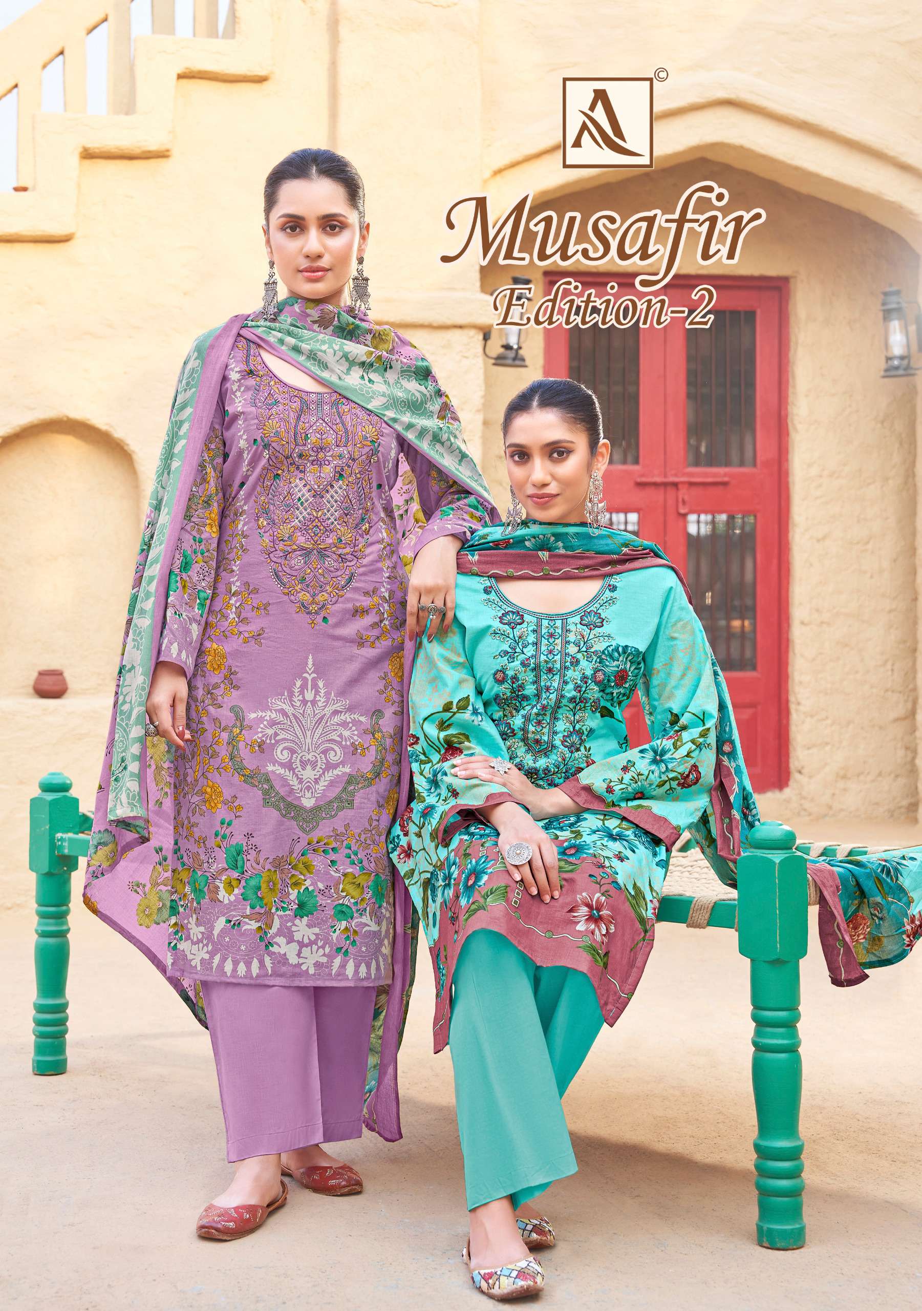 MUSAFIR VOL-2 BY ALOK SUIT 1913-001 TO 1913-008 SERIES COTTON WORK DRESSES