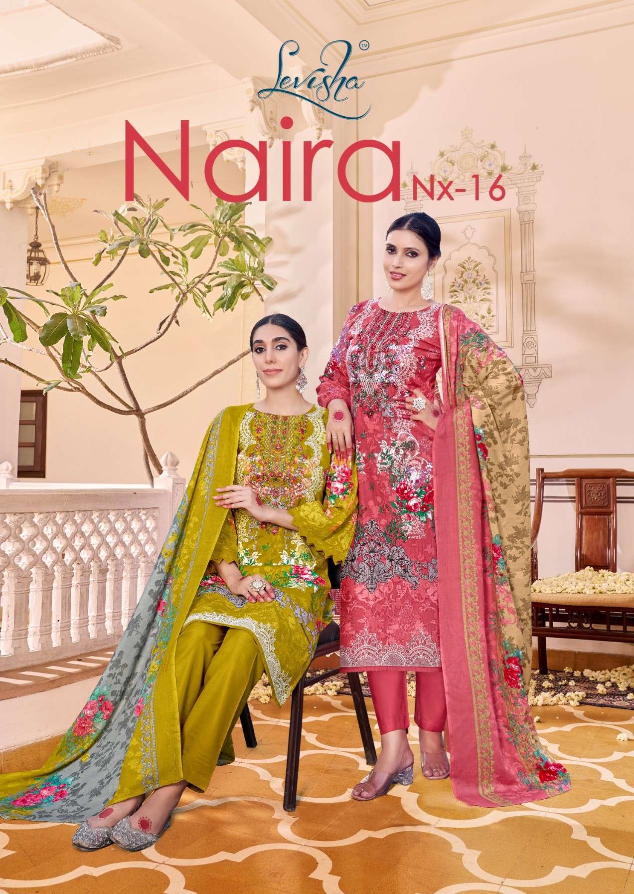NAIRA NX VOL-16 BY LEVISHA CAMBRIC COTTON EMBROIDERY PAKISTANI DRESSES