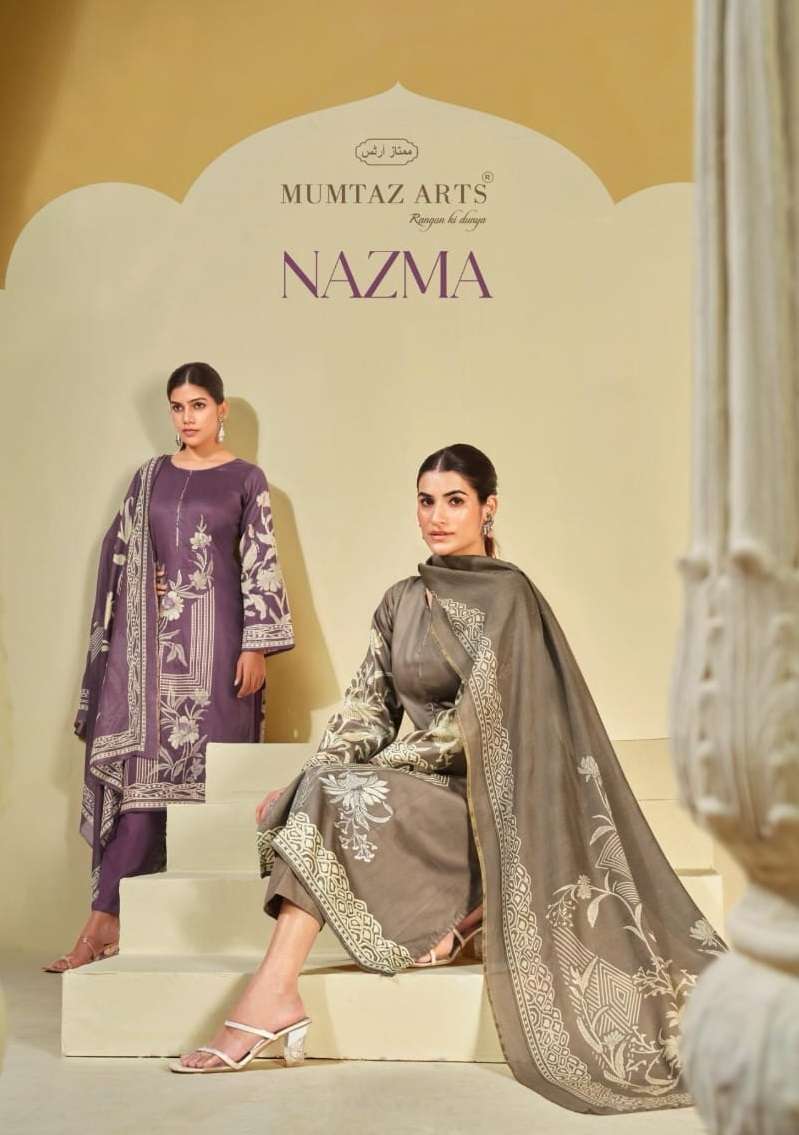 NAZMA BY MUMTAZ ARTS 5201 TO 5206 SERIES VISCOSE MUSLIN WORK DRESSES