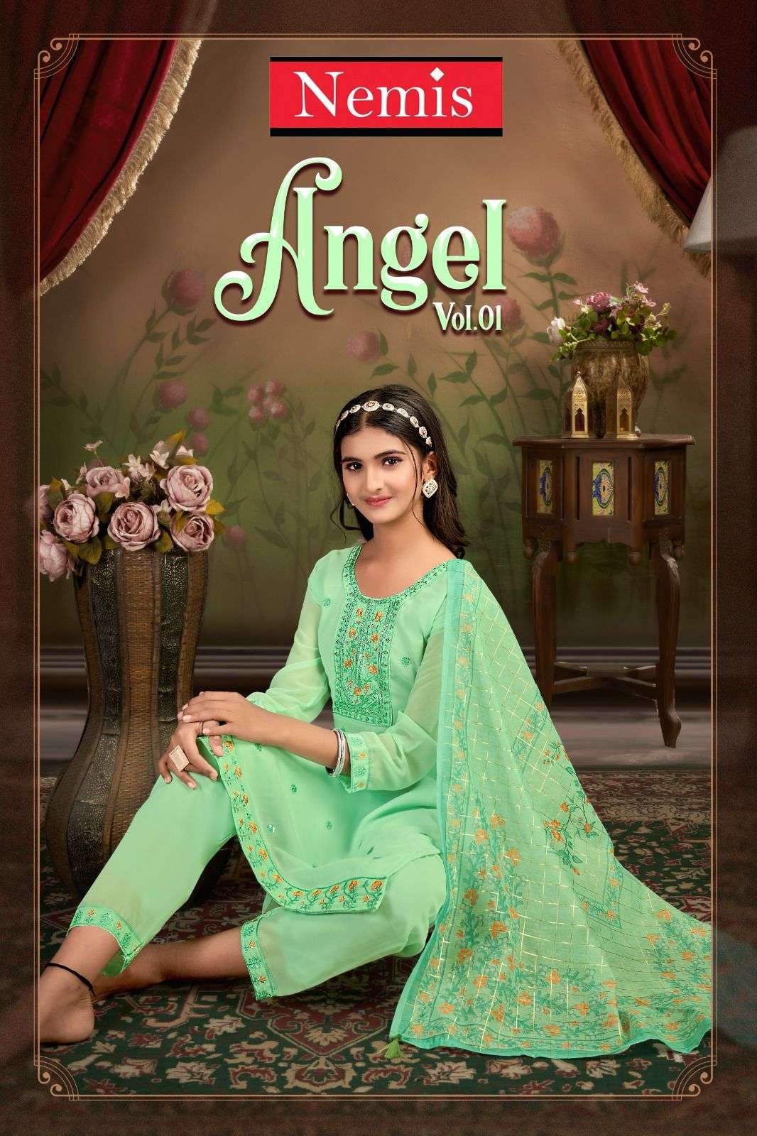 NEMIS ANGEL BY AQSAWHOLESALE FANCY FABRIC WORK READYMADE DRESSES