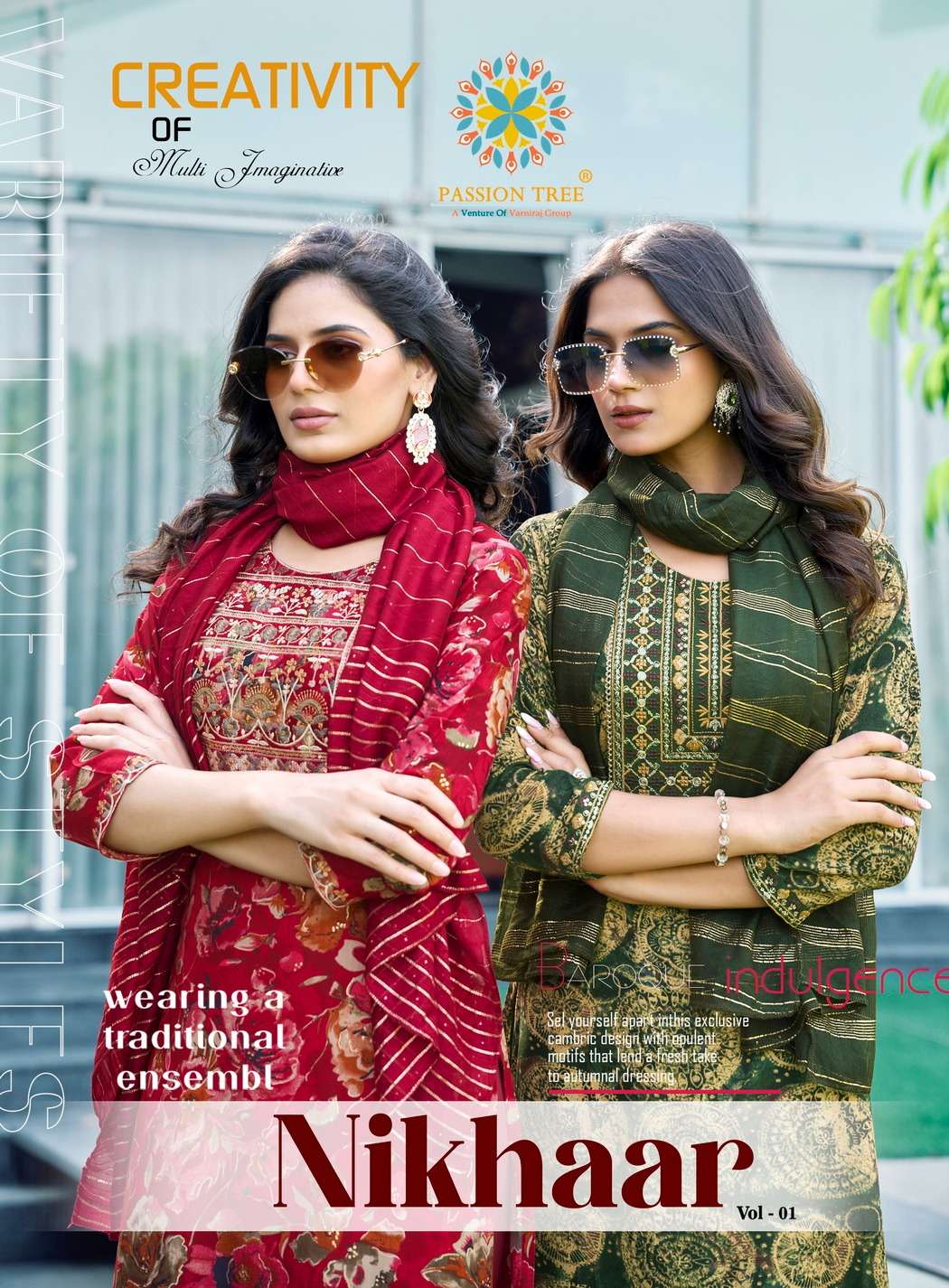 NIKHAAR VOL-2 BY PASSION TREE 1001 TO 1008 SERIES RAYON WORK READYMADE DRESSES