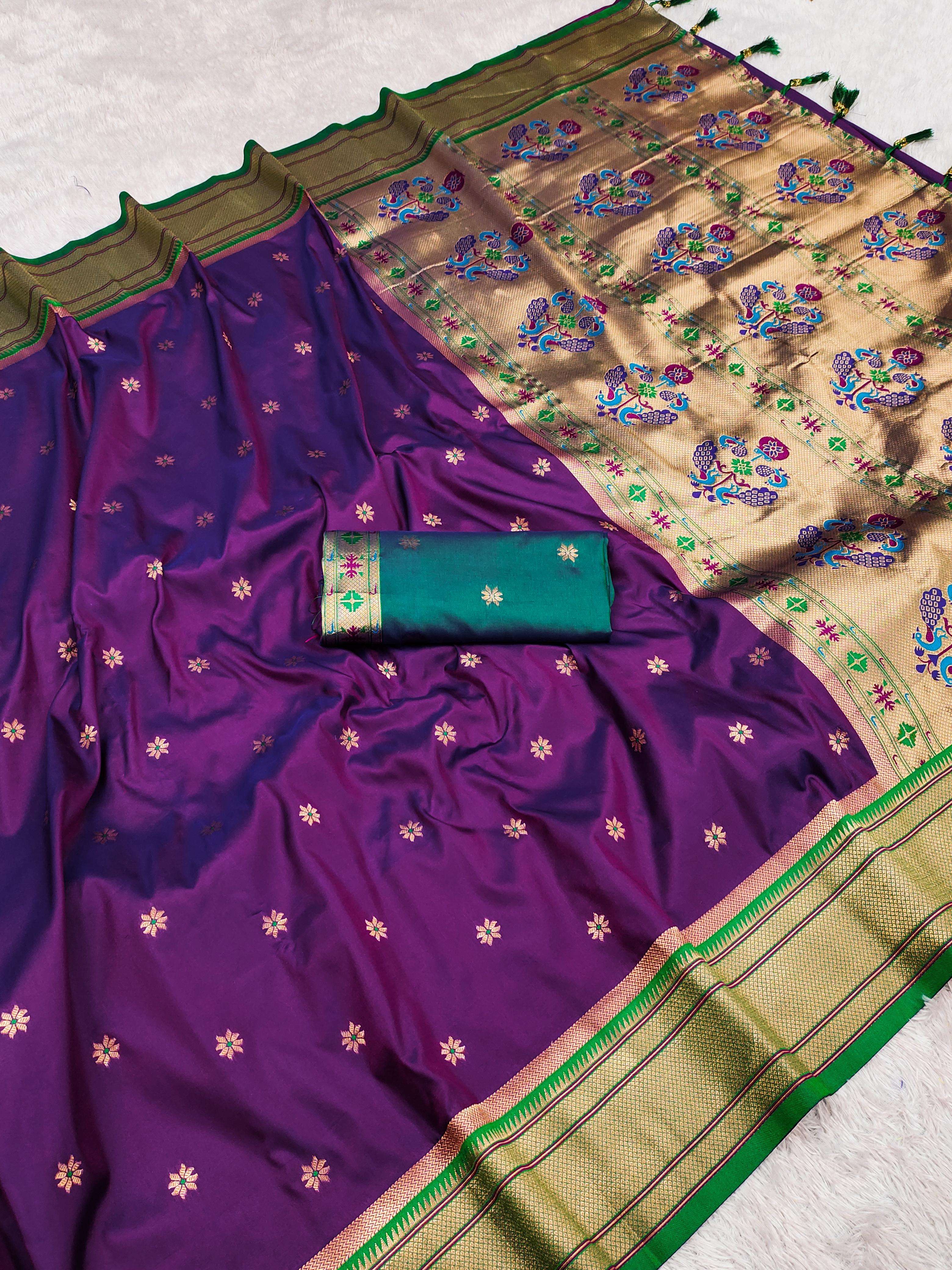 PEACOCK PAITHANI VOL-2 BY AQSAWHOLESALE MEENAKARI ZARI WORK SAREES