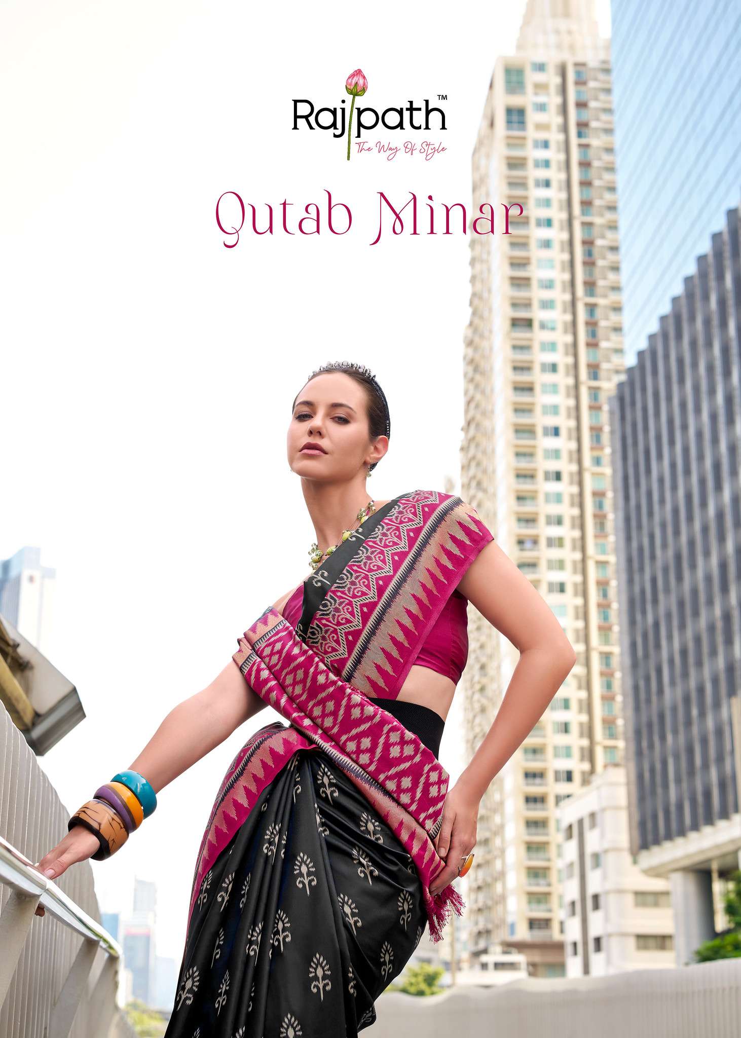 QUTAB MINAR BY RAJTEX 183 TO 190 SERIES SOFT SILK ZARI WORK SAREES