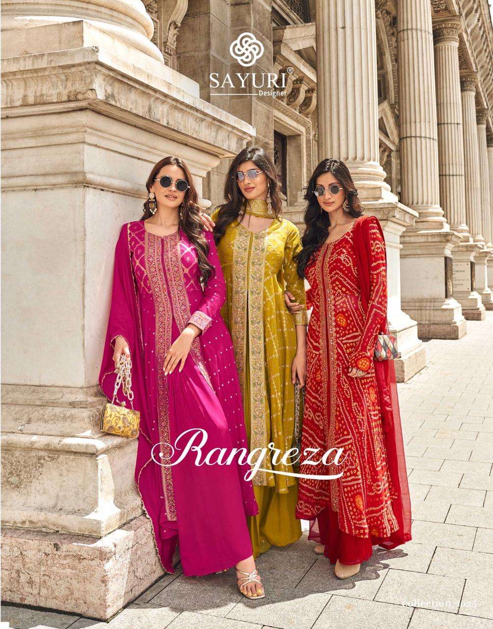 RANGREZA BY SAYURI 5598 TO 5600 SERIES VISCOSE JACQUARD SILK WORK READYMADE DRESSES